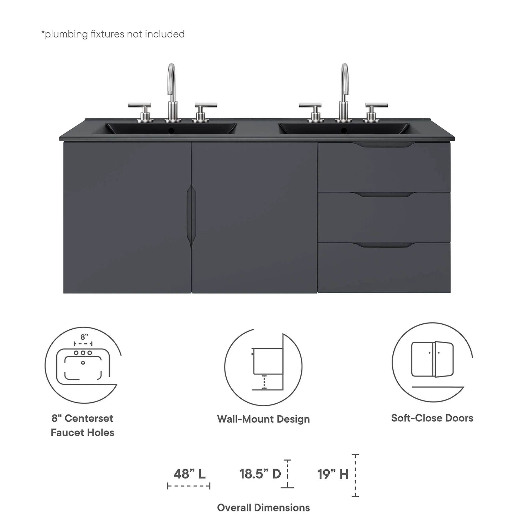 Vitality 48" Double Sink Bathroom Vanity - Image 2