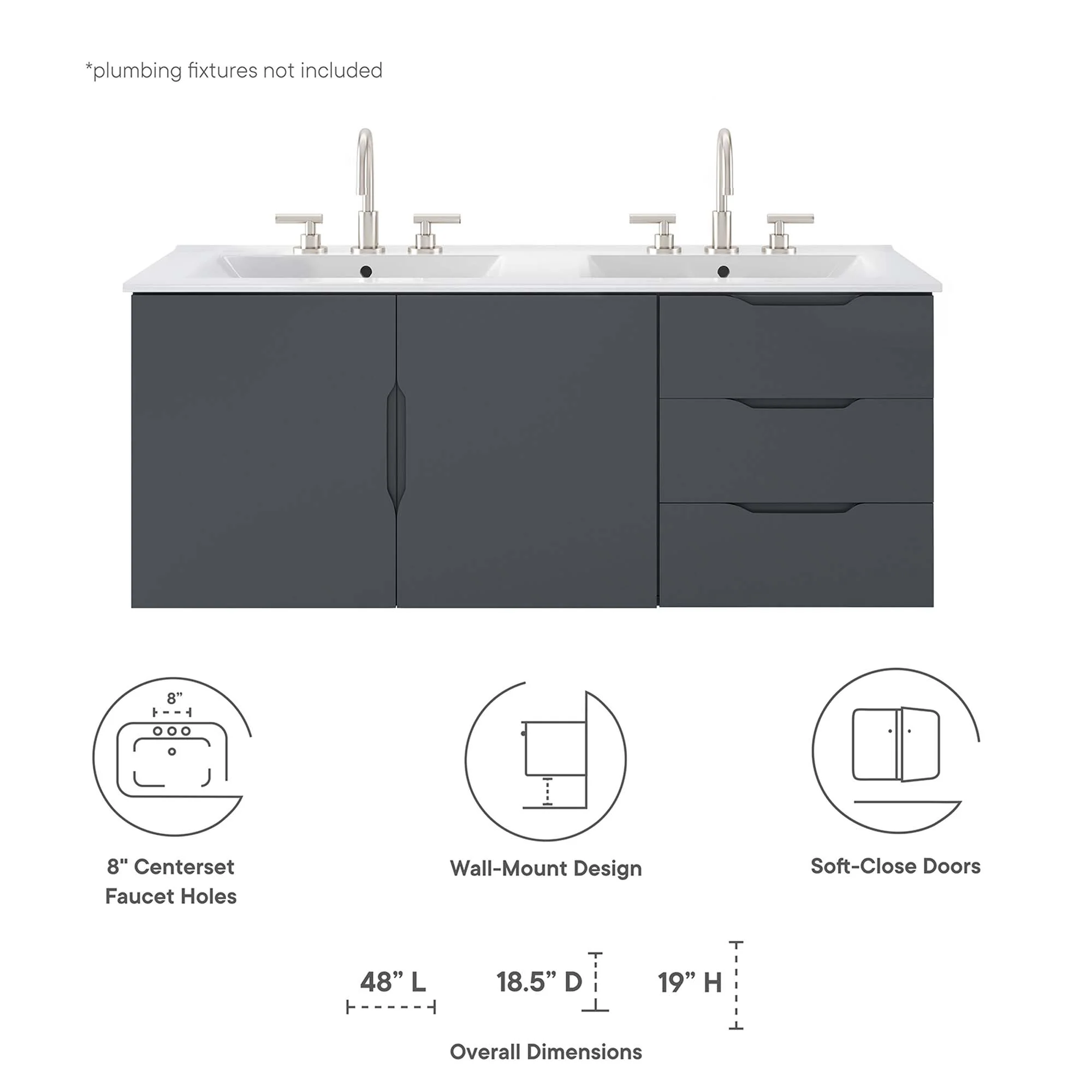 Vitality 48" Double Sink Bathroom Vanity - Image 23