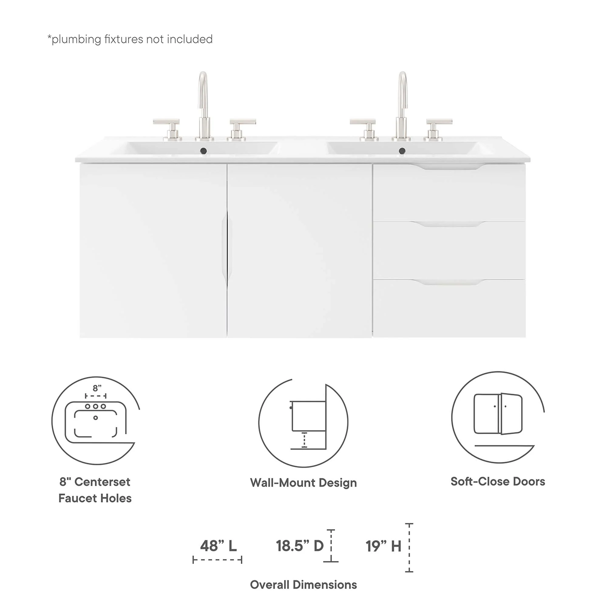 Vitality 48" Double Sink Bathroom Vanity - Image 24