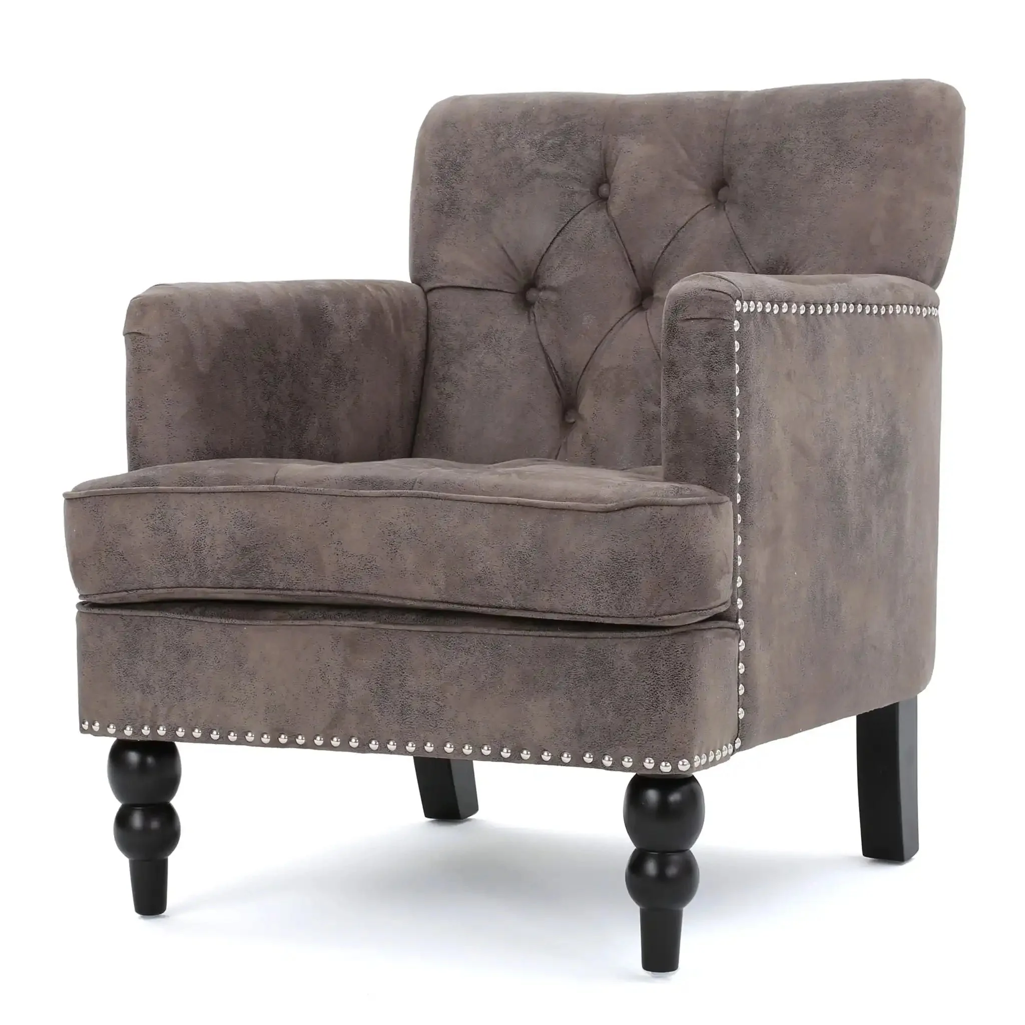 Vitality - Club Chair With Button Tufted Diamond Stitching And Turned Legs - Image 2