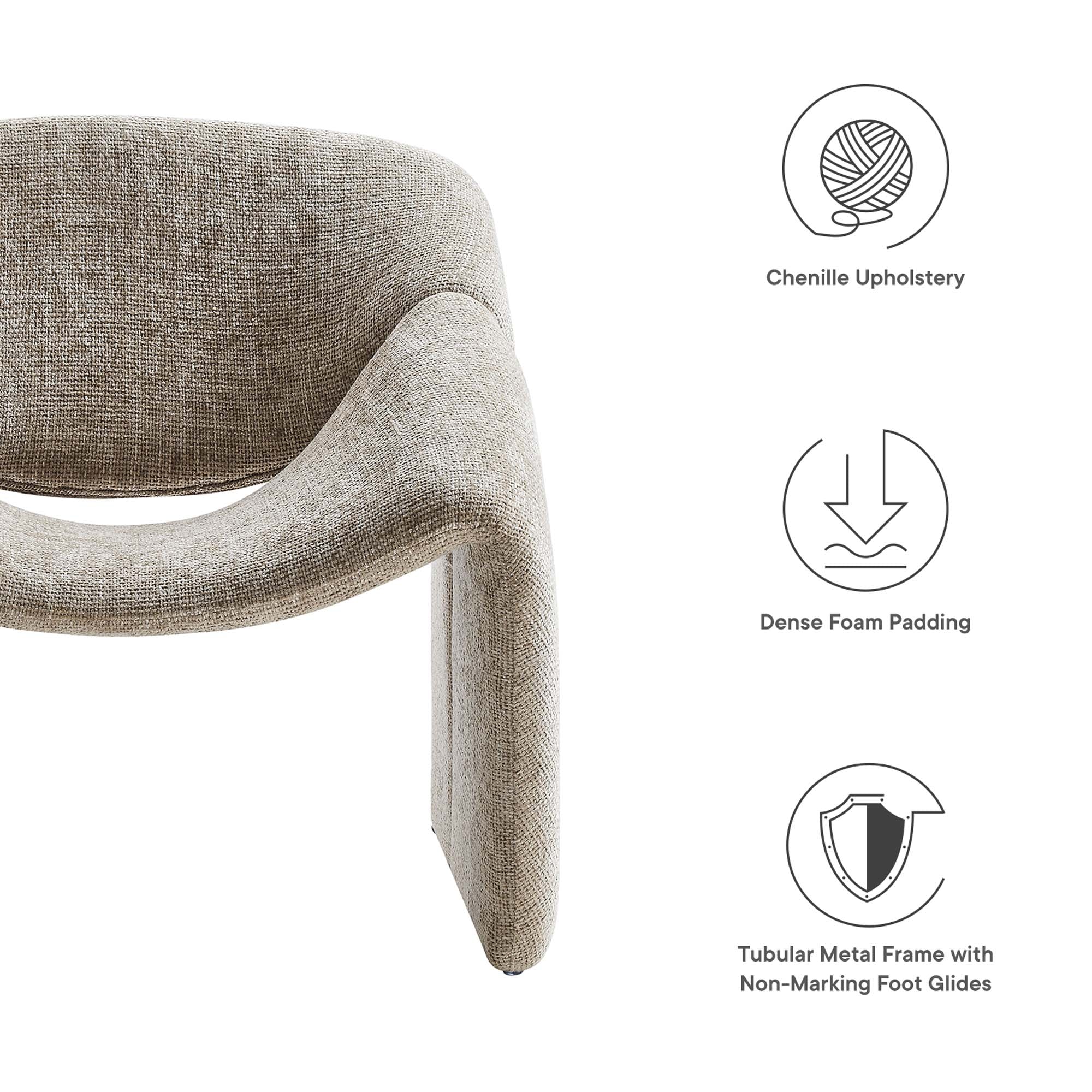 Vivi Chenille Upholstered Accent Chair by Modway - Image 2