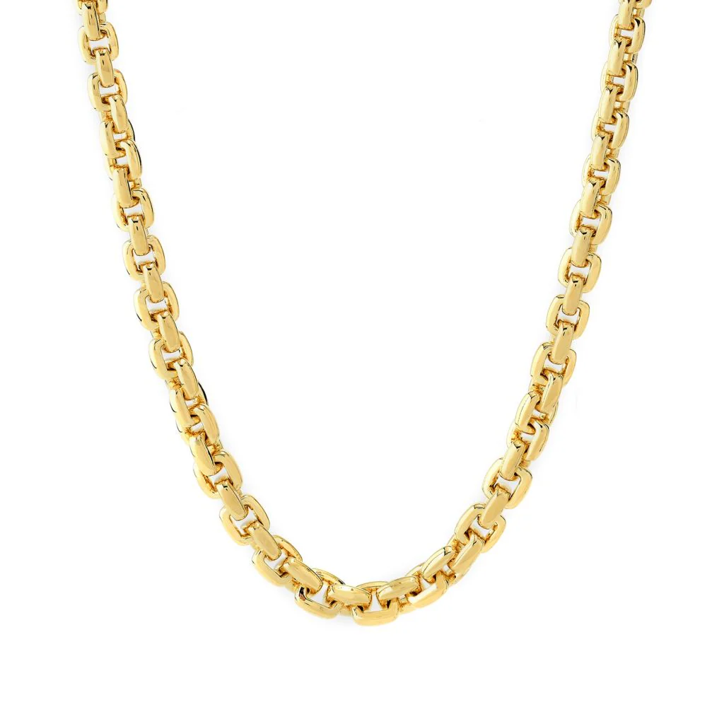 VOGA Collection 18K Gold Electroform Choice of Length Box Link Necklace - Image 3
