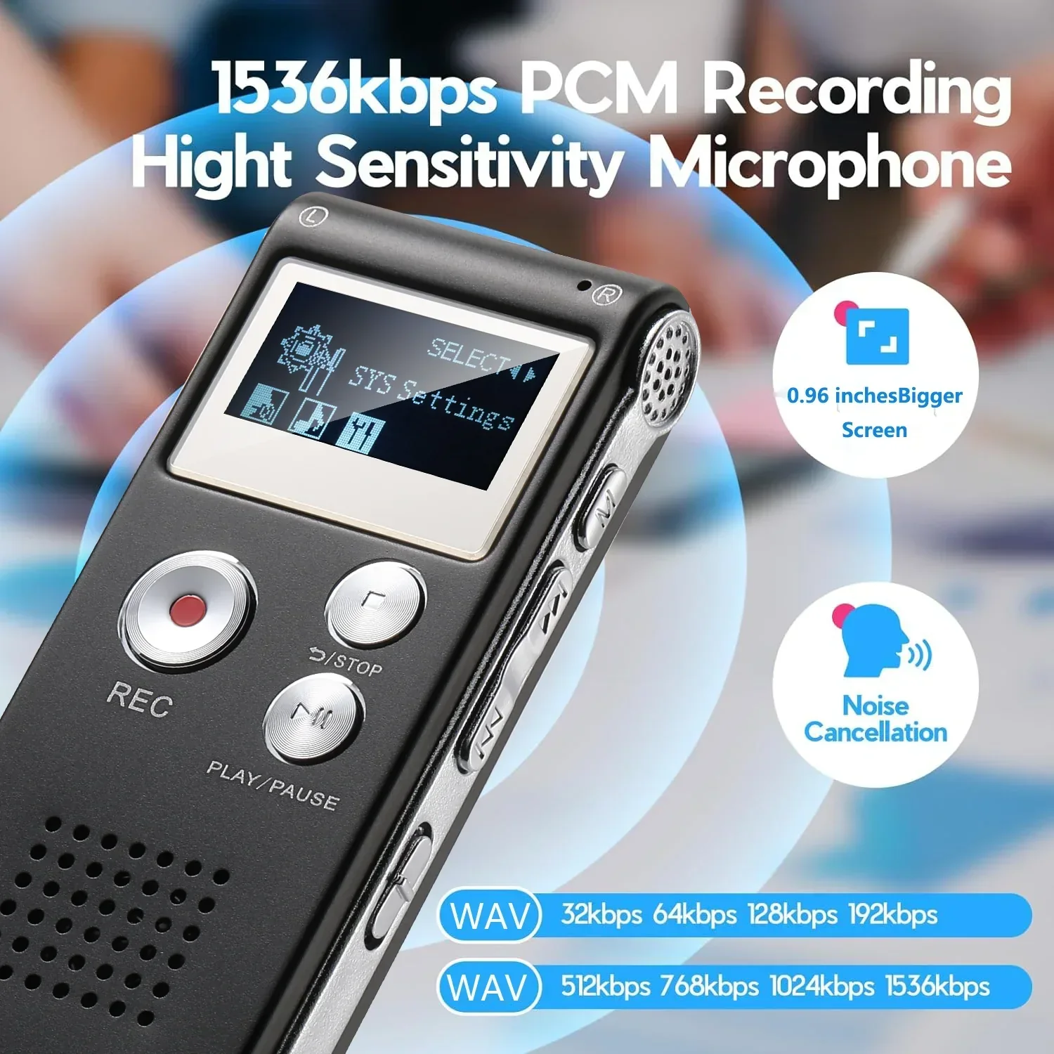 Voice Activated Digital Recorder Portable Lecture Audio Recorder N28 - Image 2
