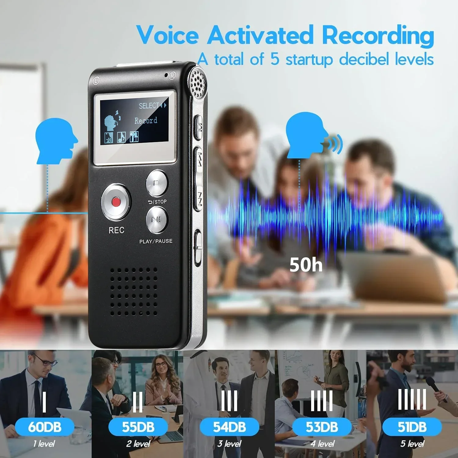 Voice Activated Digital Recorder Portable Lecture Audio Recorder N28 - Image 3