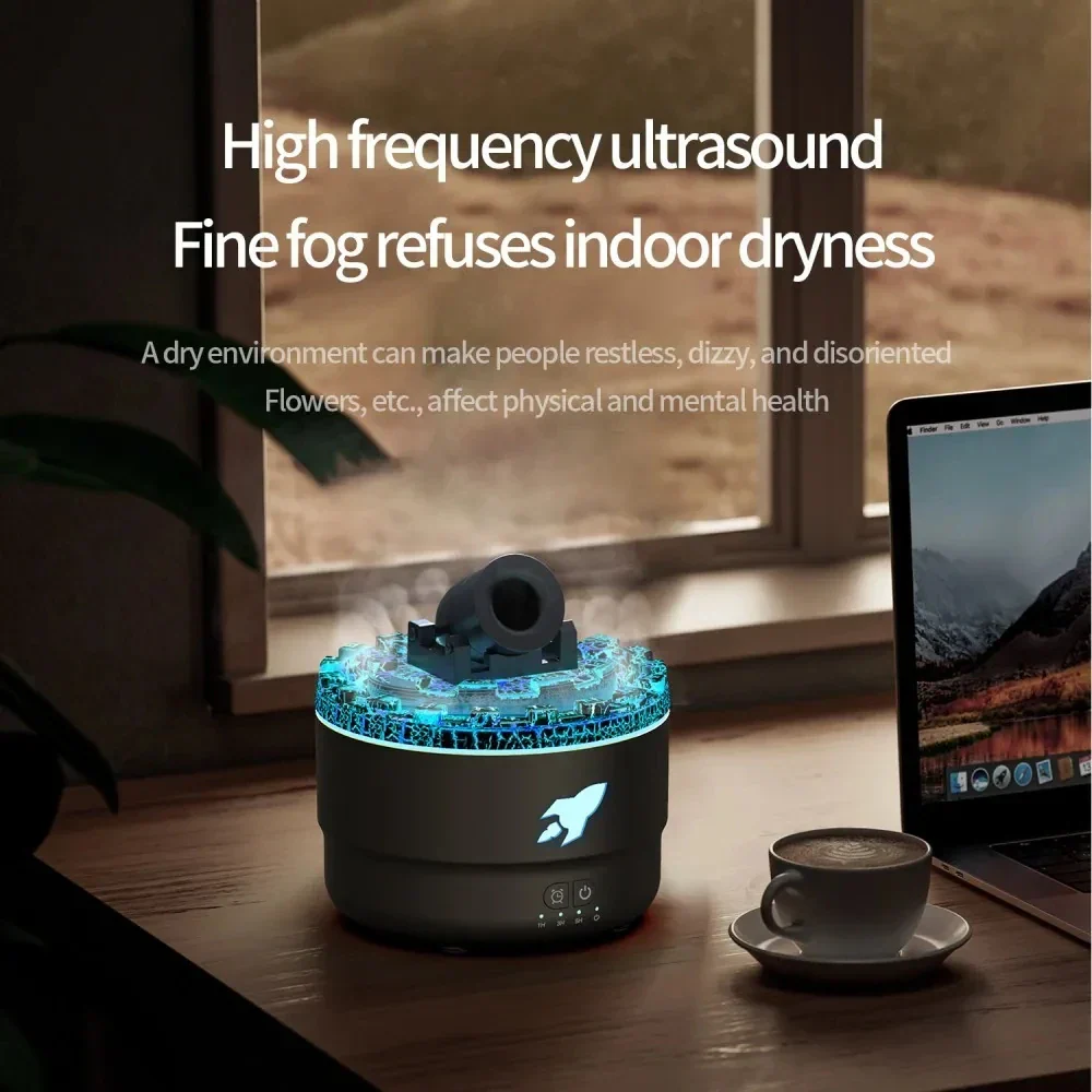 Volcanic Aromatherapy Humidifier Jellyfish Spray Diffuser with 7 Color Night Light - Image 2