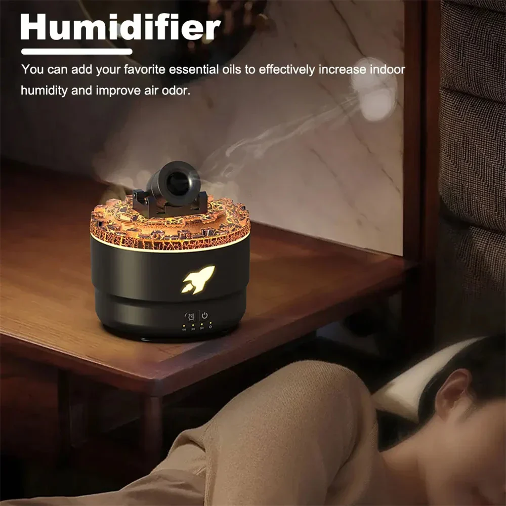 Volcanic Aromatherapy Humidifier Jellyfish Spray Diffuser with 7 Color Night Light - Image 3