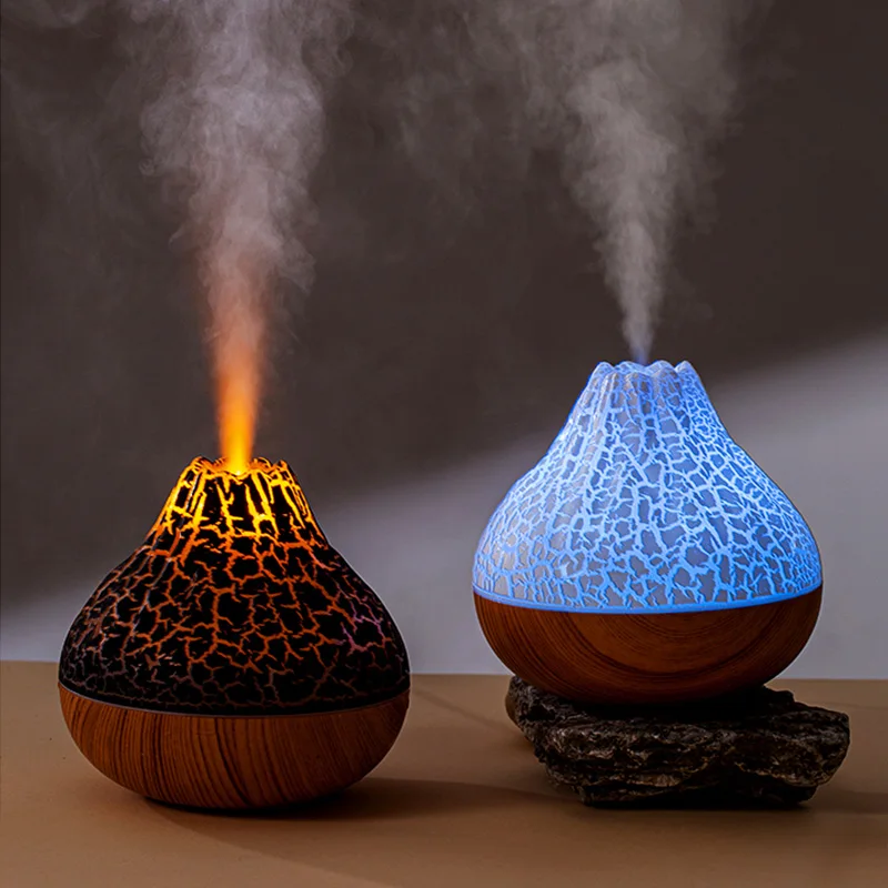 Volcano Air Humidifier 300ml USB Water Mist Diffuser Purifier with 7 Color Light - Image 2