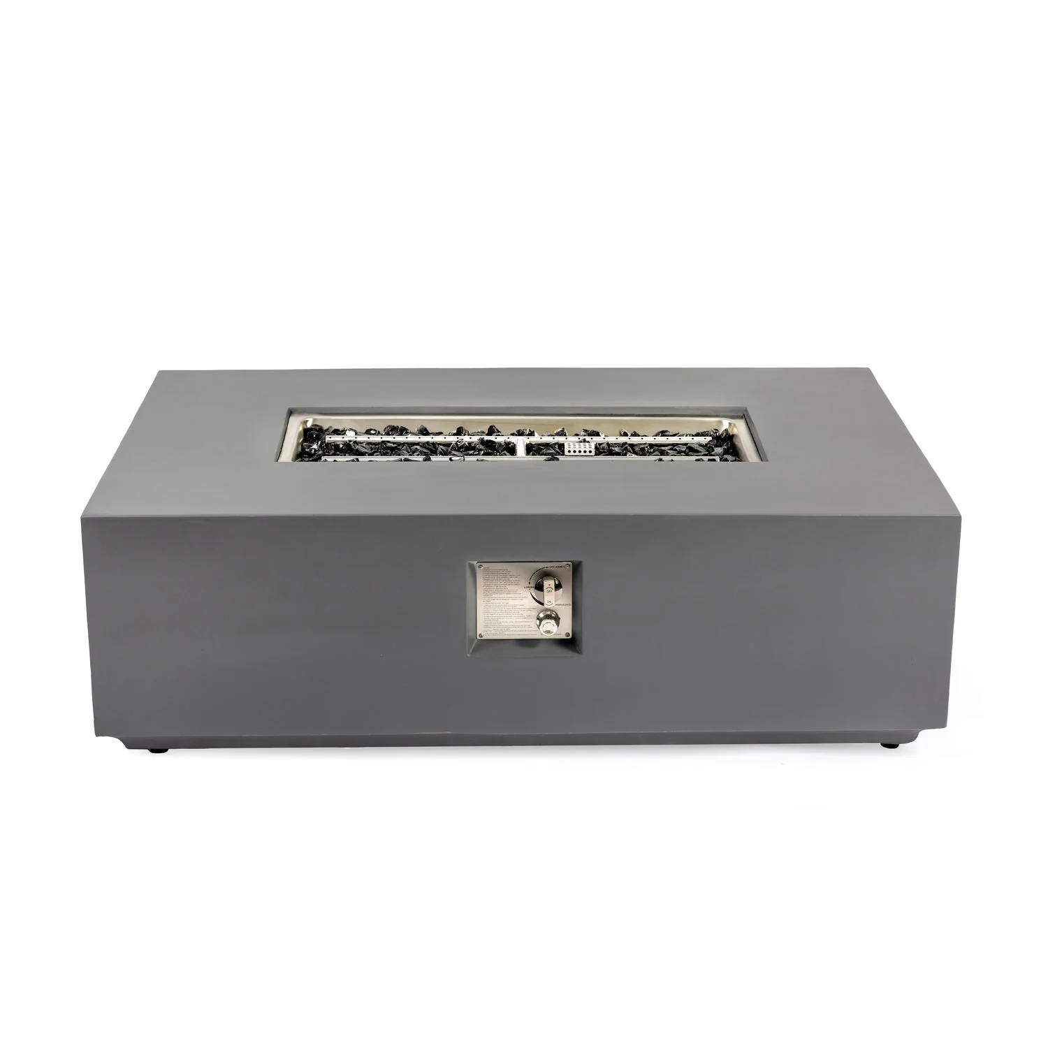 Volon Modern Rectangular Fire Pit Table in Light Gray - Image 13