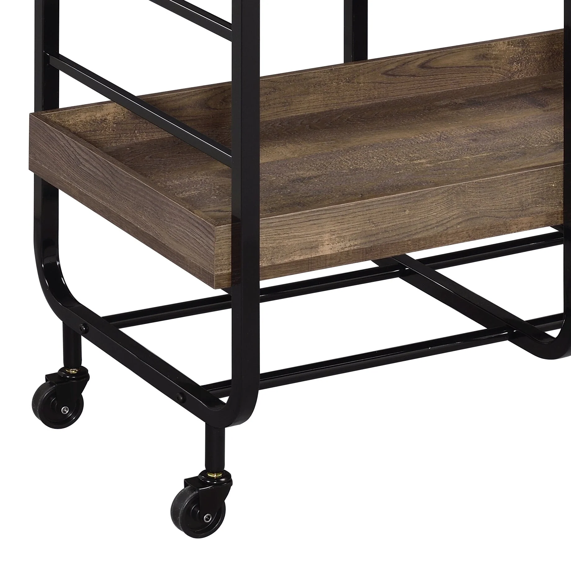 Vorrik Black & Walnut Finish Serving Cart - Image 5