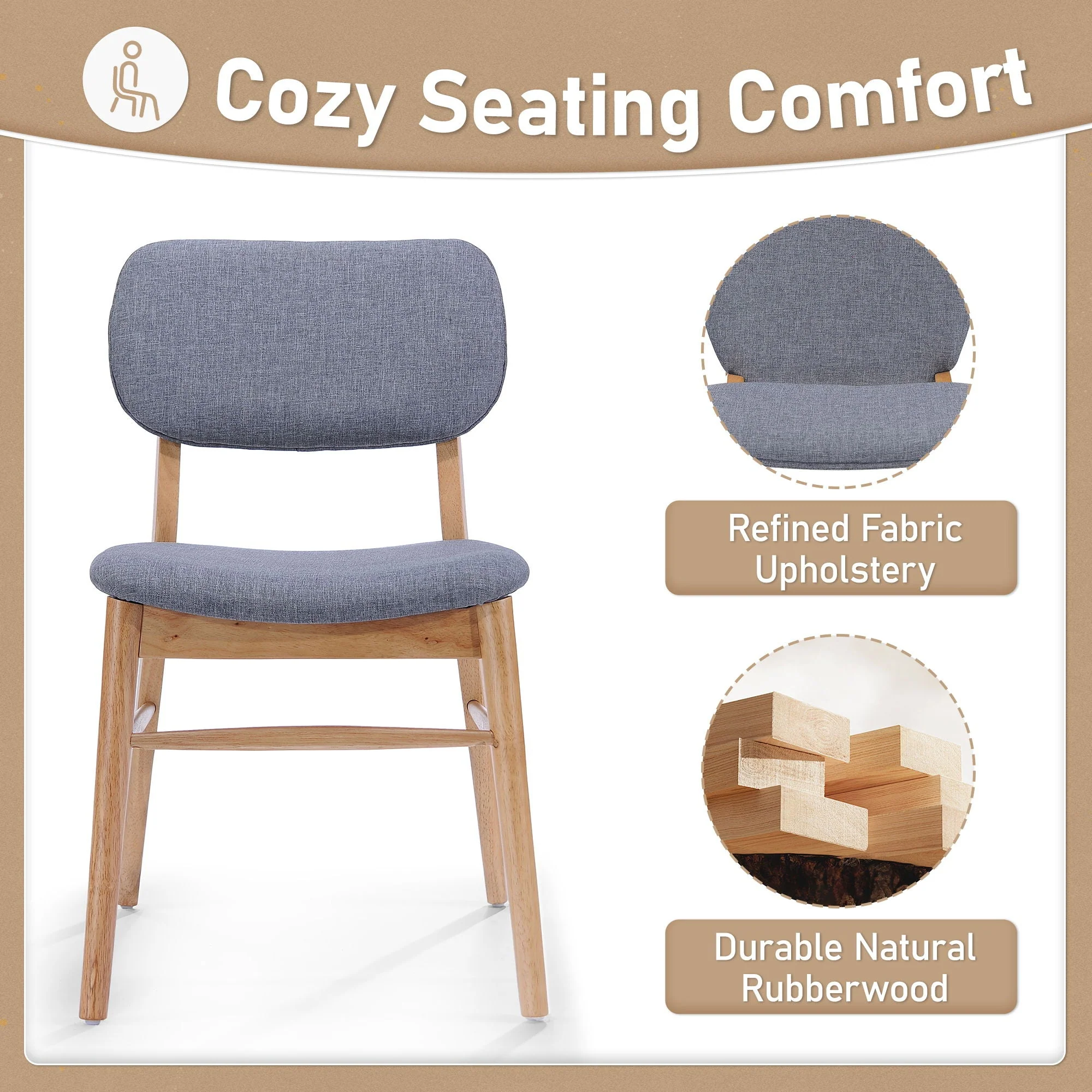 Voyager Upholstered Accent Chair With Splayed Legs And Wood Frame (Set of 2) - Image 2
