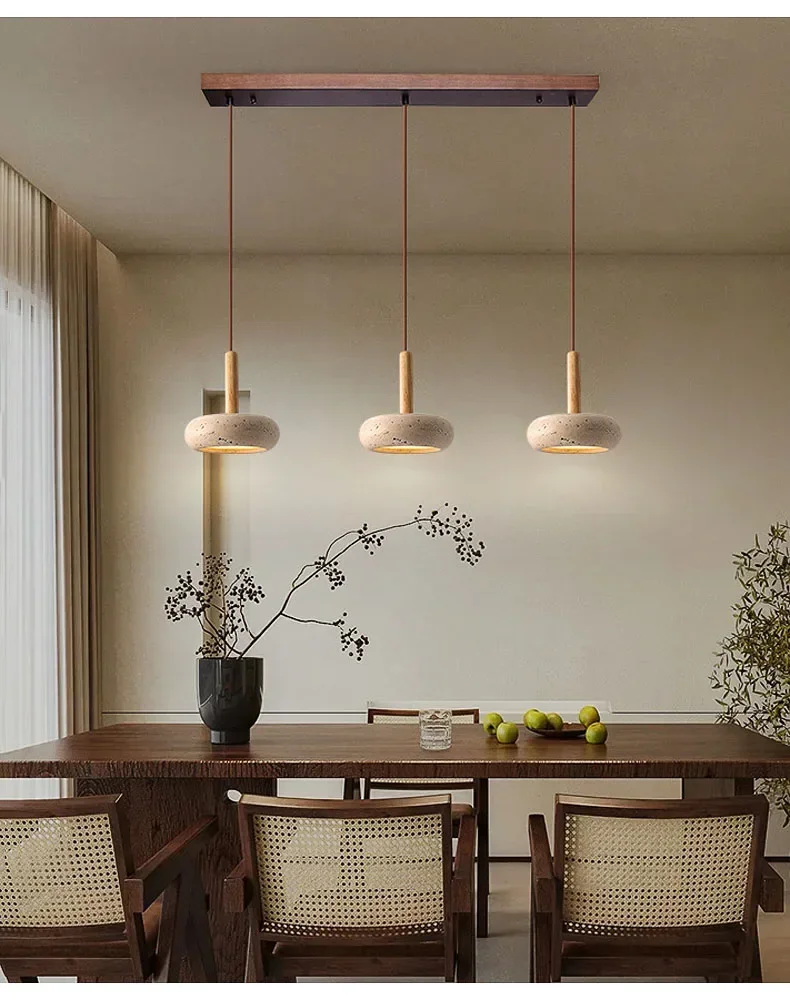 Wabi Sabi Yellow Stone LED Pendant Light – Modern Circular Hanging Lamp 2025 - Image 10