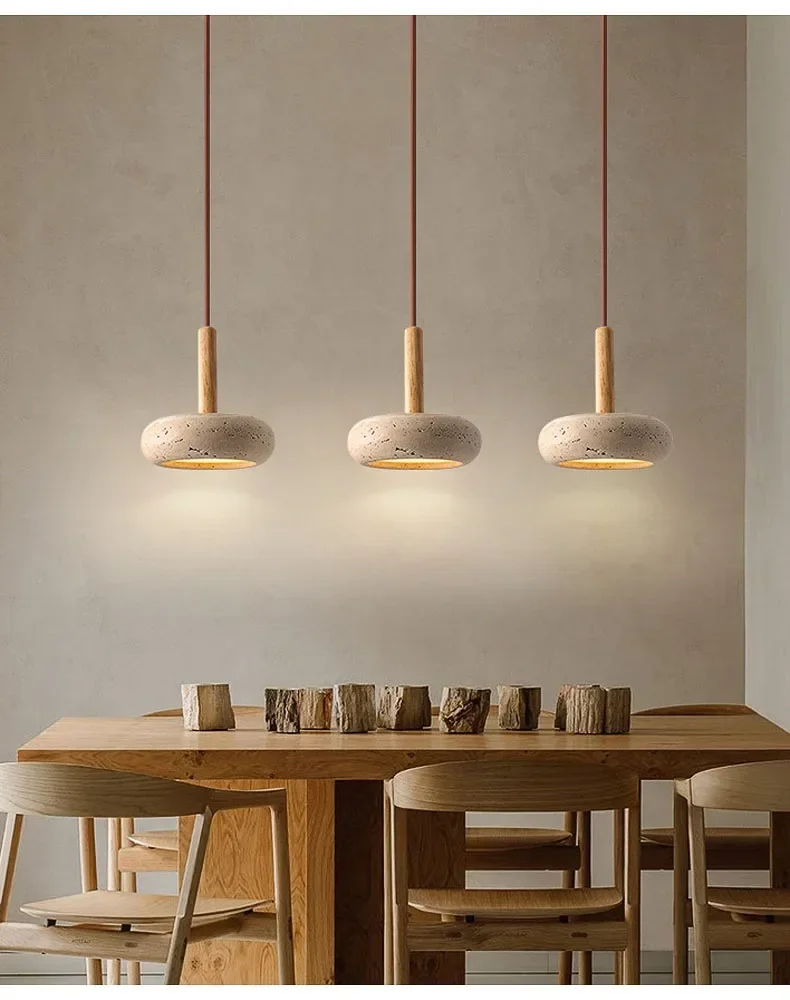 Wabi Sabi Yellow Stone LED Pendant Light – Modern Circular Hanging Lamp 2025 - Image 9