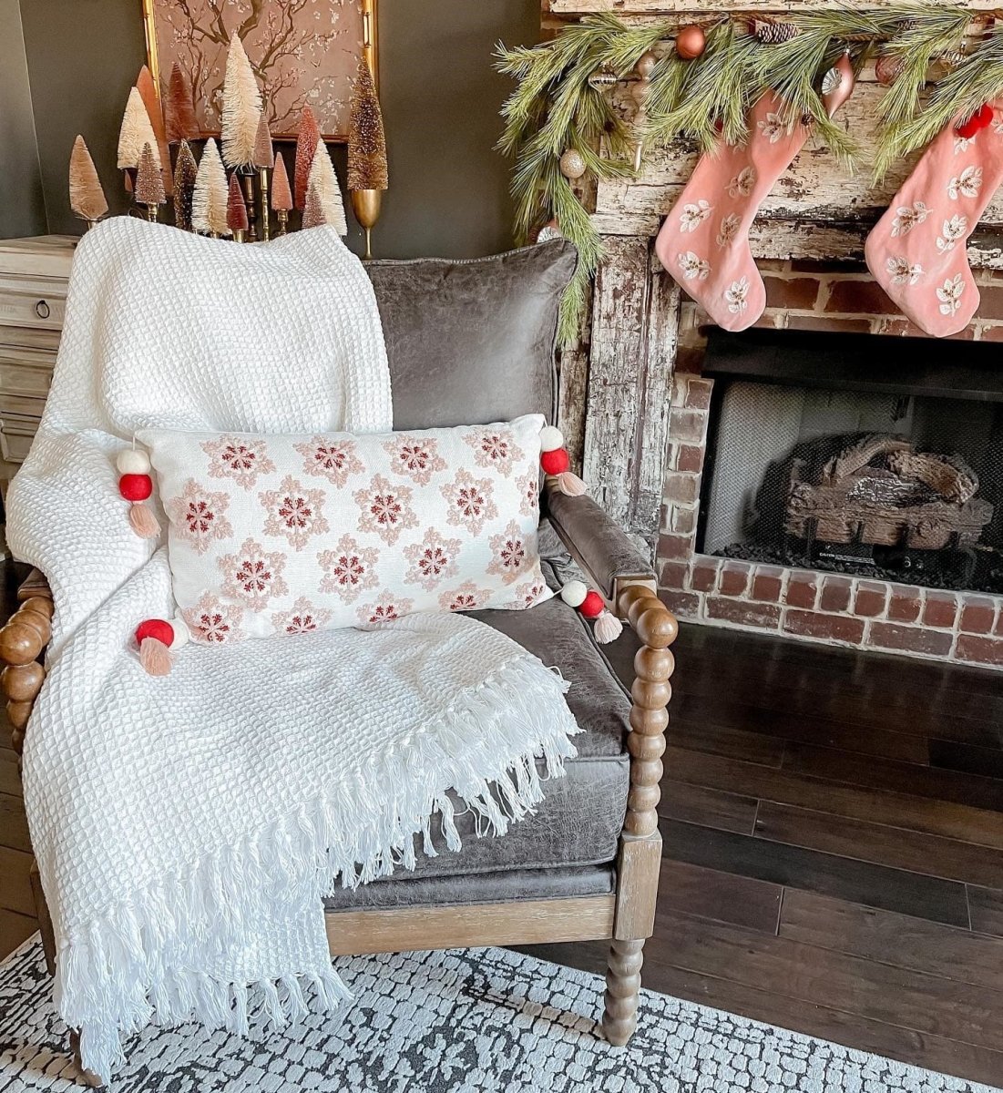 Waffle Cotton Knit Tassel Fringe Blanket/Coverlet - Image 24