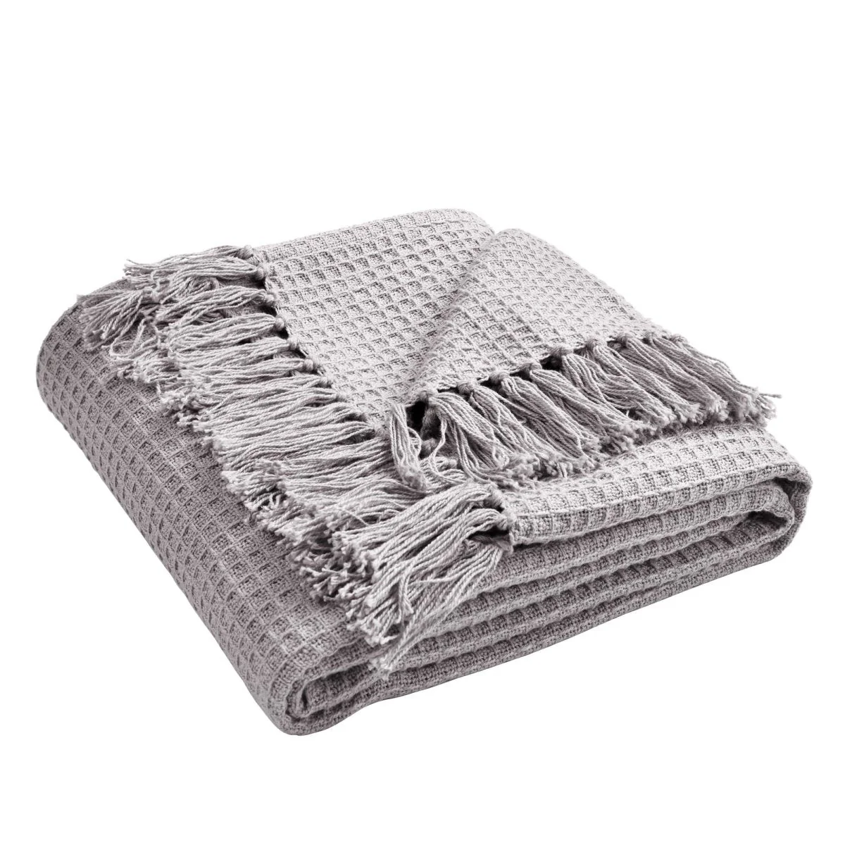 Waffle Cotton Knit Tassel Fringe Throw - Image 5