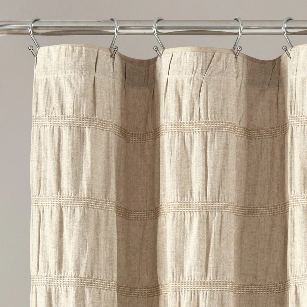 Waffle Stripe Woven Cotton Shower Curtain - Image 8