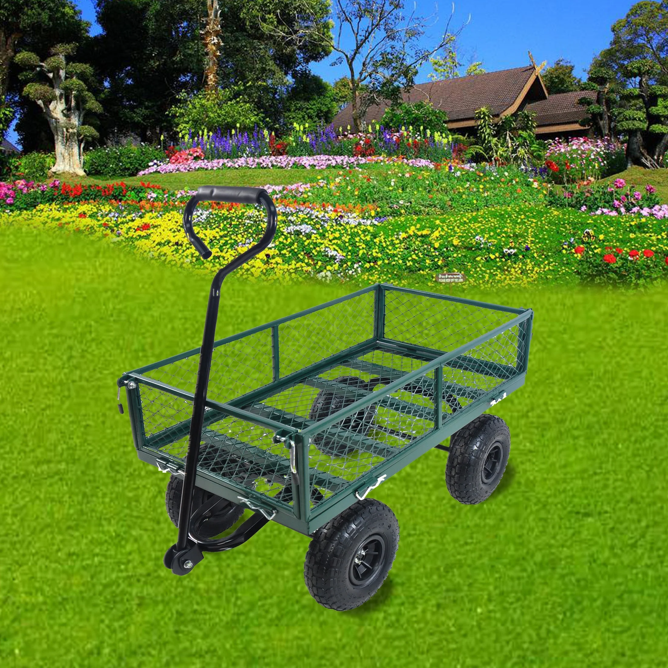 Wagon Cart Garden Cart Trucks in Green - Image 3
