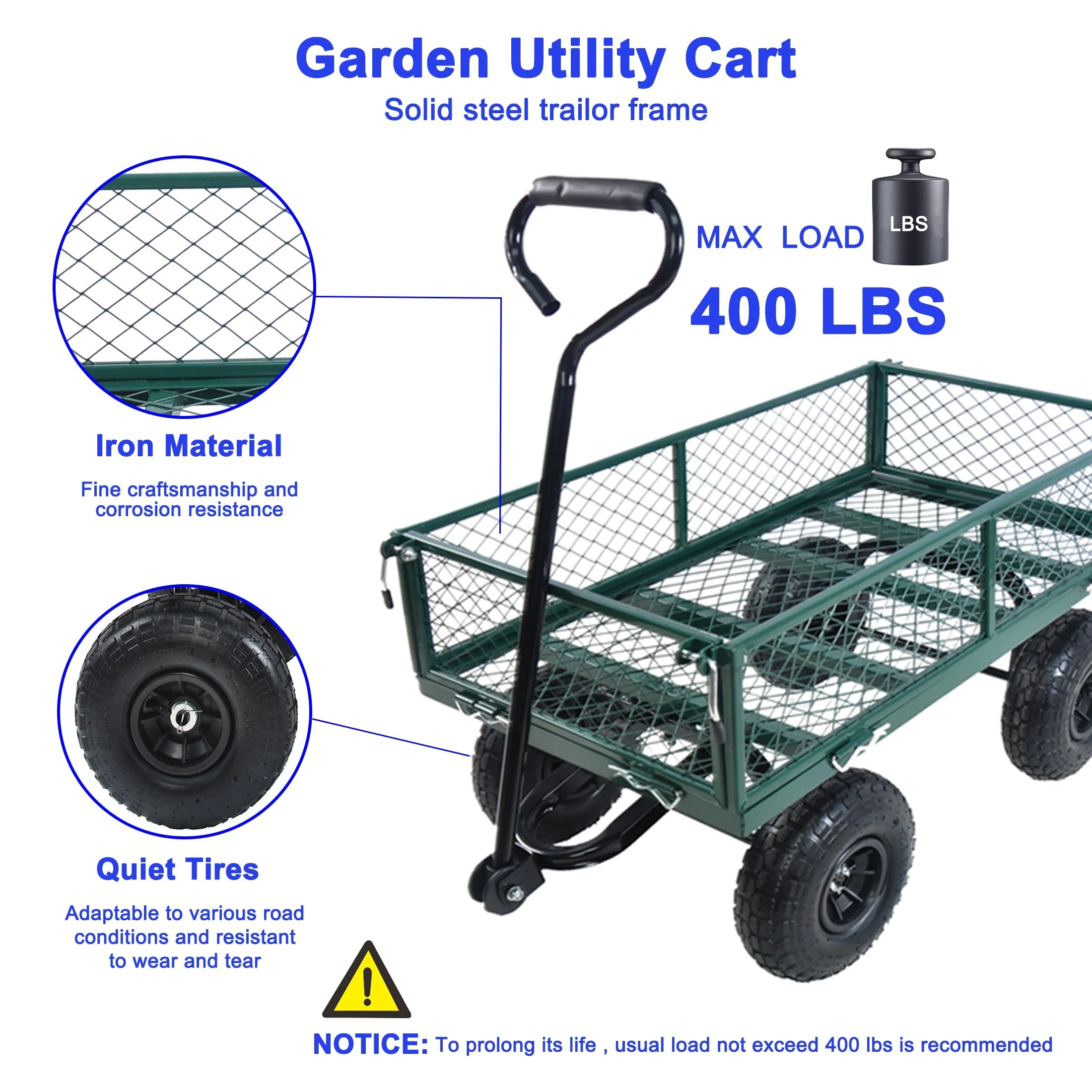 Wagon Cart Garden Cart Trucks in Green - Image 6