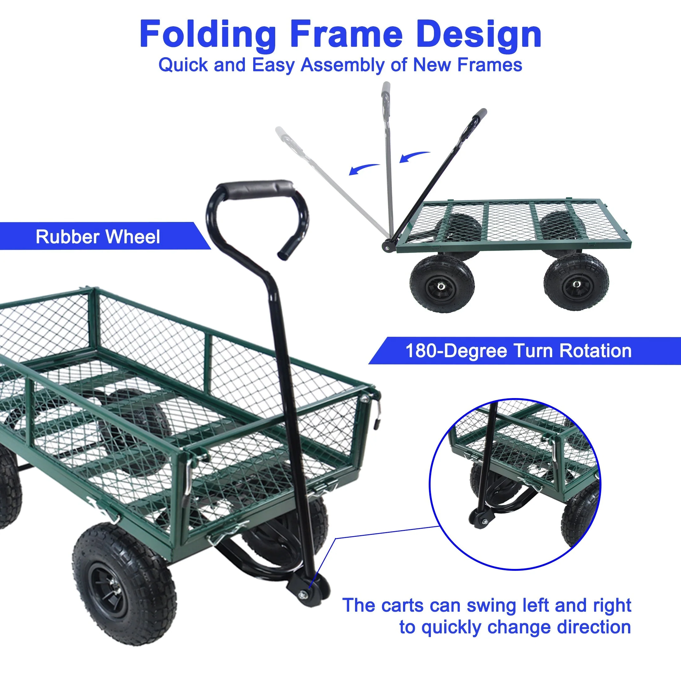 Wagon Cart Garden Cart Trucks in Green - Image 7