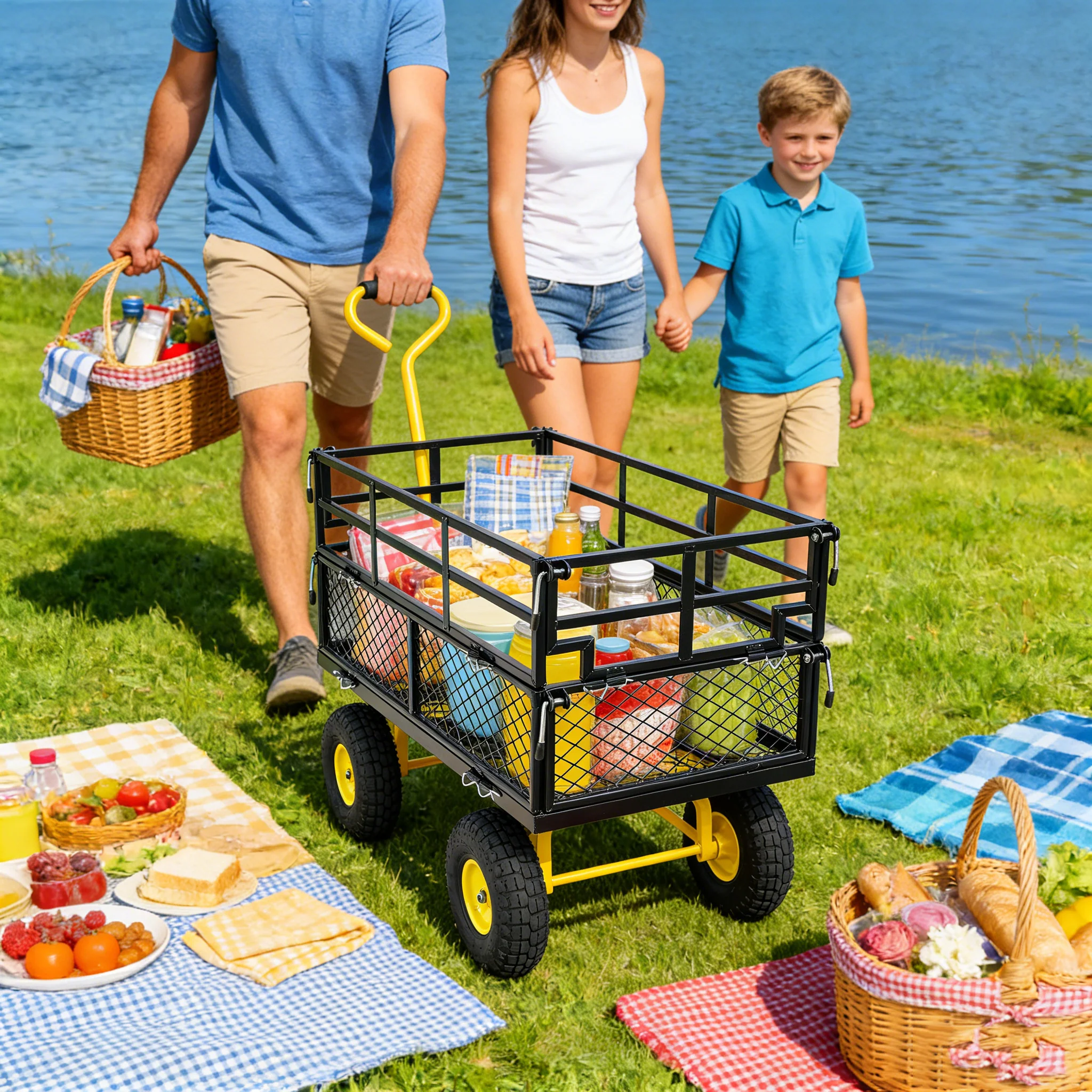 Wagon Cart Garden Cart Trucks Make Transporting Firewood Easier - Image 10