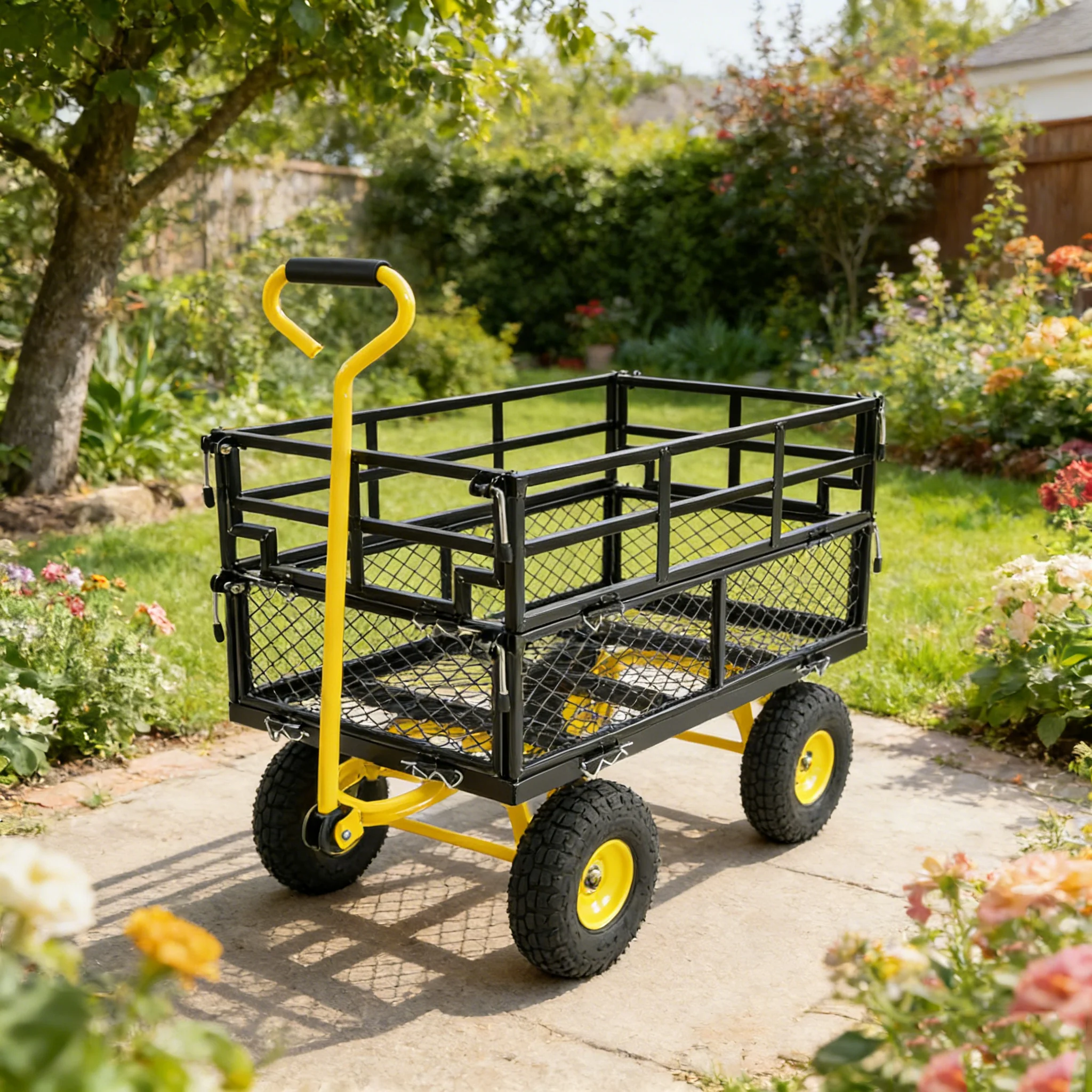 Wagon Cart Garden Cart Trucks Make Transporting Firewood Easier - Image 2