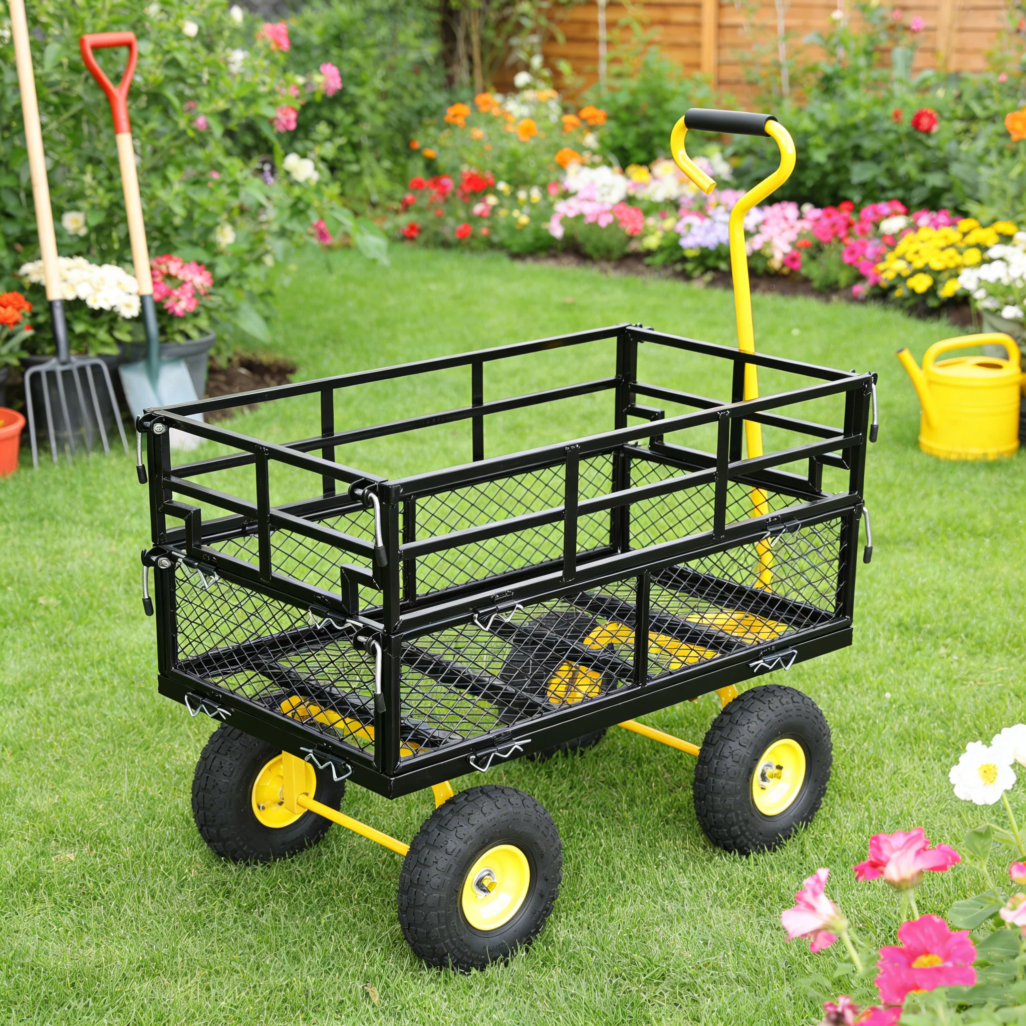 Wagon Cart Garden Cart Trucks Make Transporting Firewood Easier - Image 5