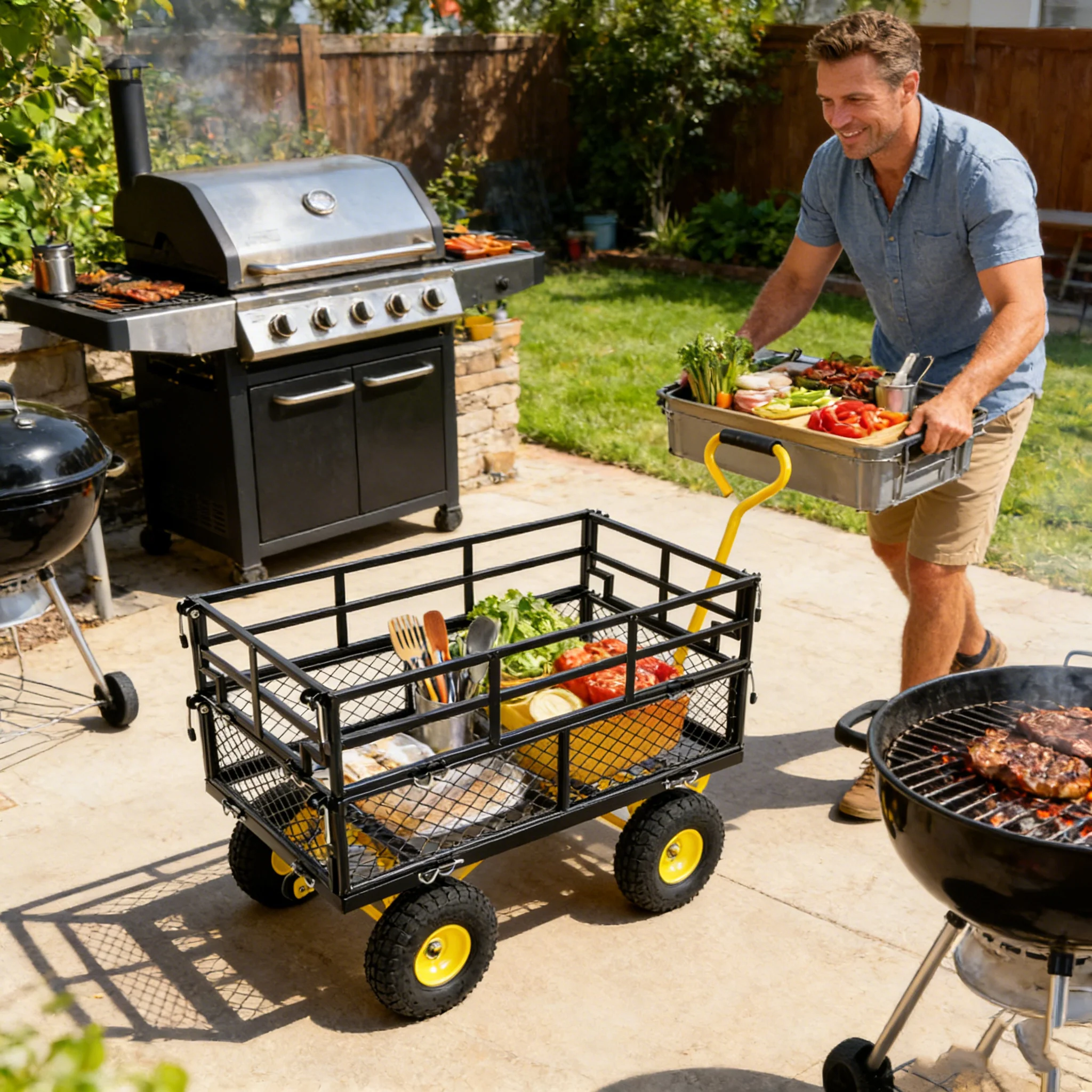 Wagon Cart Garden Cart Trucks Make Transporting Firewood Easier - Image 6