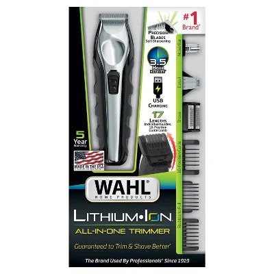 Wahl Lithium Ion All In One Cordless Rechargeable Electric Beard Trimmer, Shaver, Detailer, Nose Trimmer - Imperfect Box - Image 2