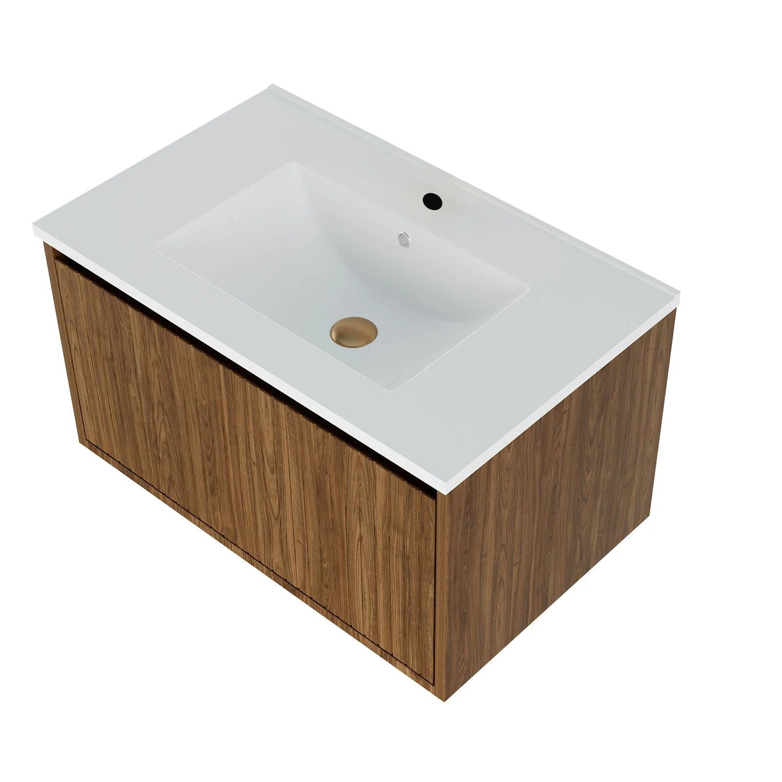 Wall Mounted Floating Bathroom Vanity With Sink And Drawers - Image 3