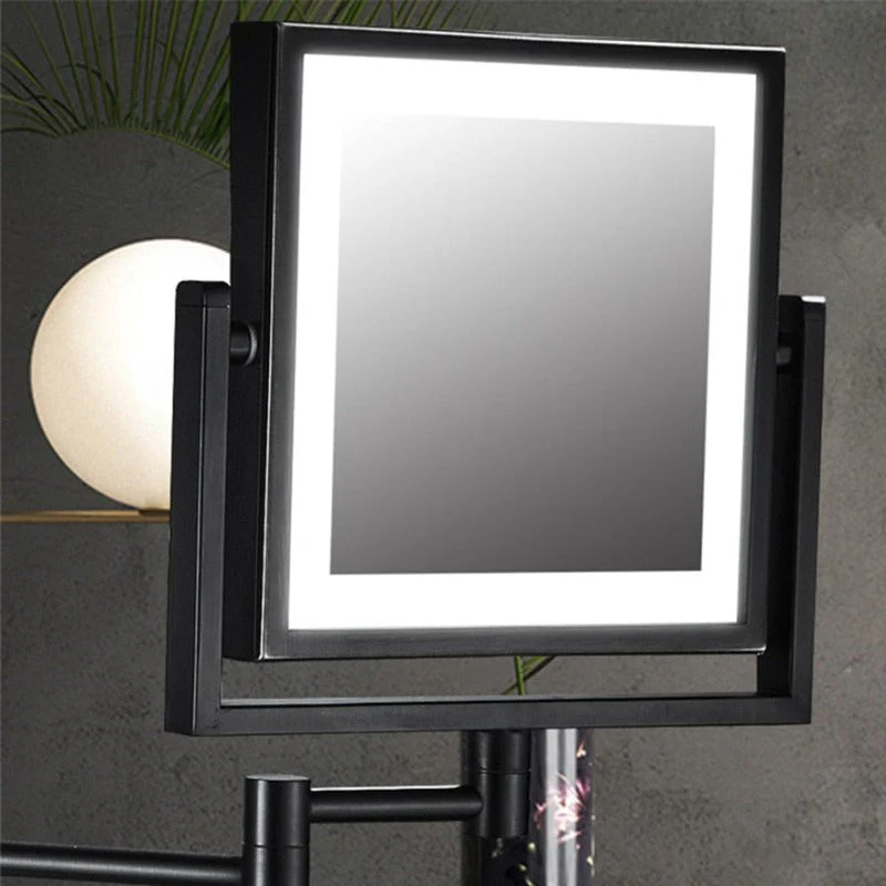 Wall Mounted LED Makeup Mirror Black 1X 3X Magnifying Adjustable Arm - Image 4