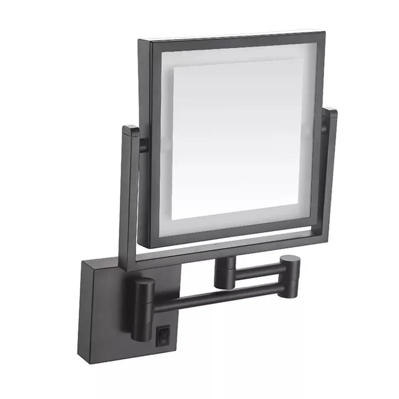 Wall Mounted LED Makeup Mirror Black 1X 3X Magnifying Adjustable Arm - Image 6