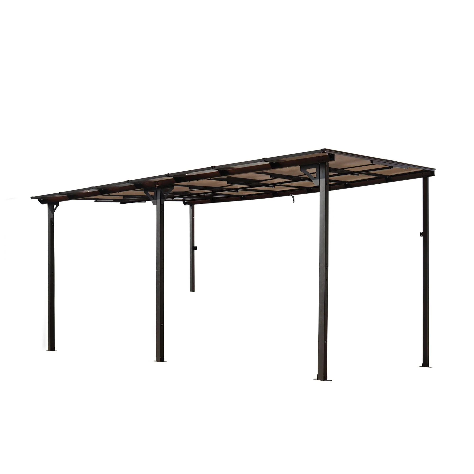 Wall Mounted Outdoor Pergola Gazebo with Heavy Duty Metal Awning and Roof - Image 2