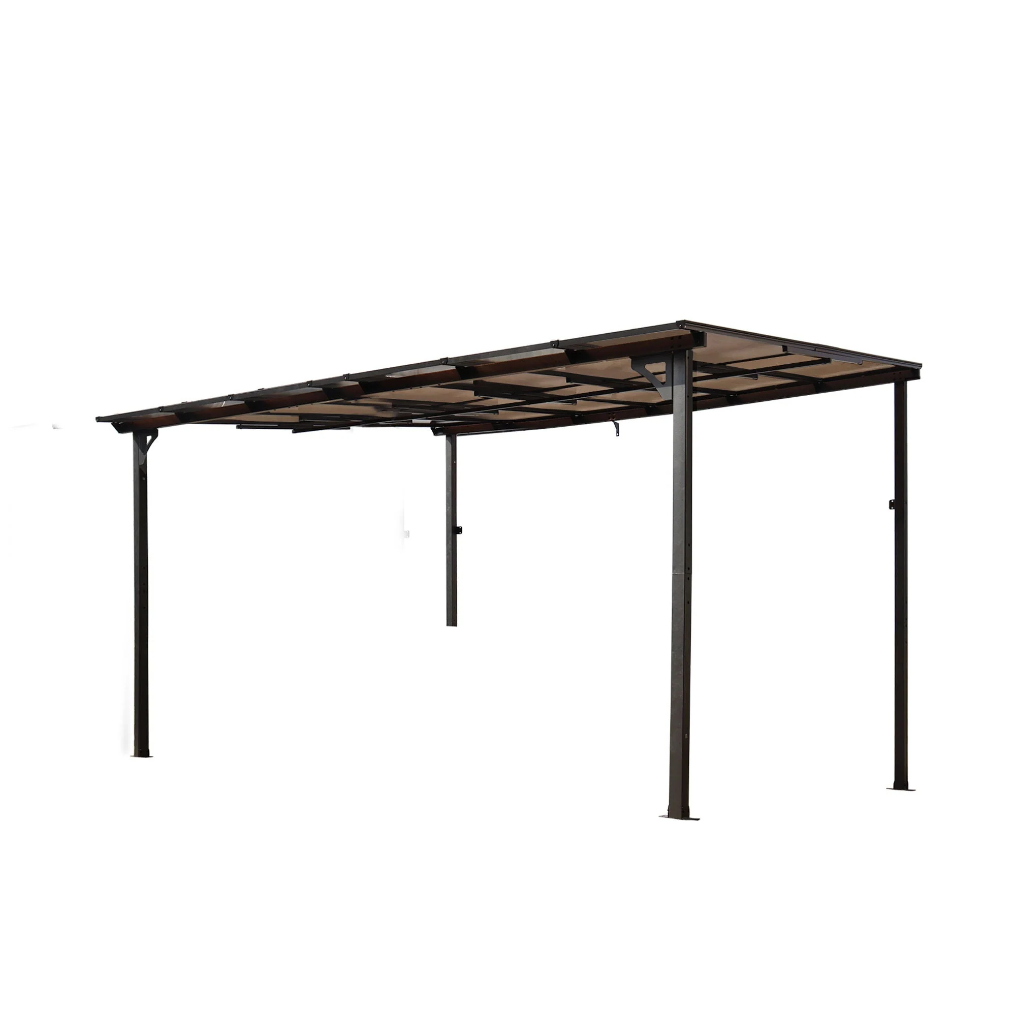 Wall Mounted Outdoor Pergola Gazebo with Heavy Duty Metal Awning and Roof - Image 3