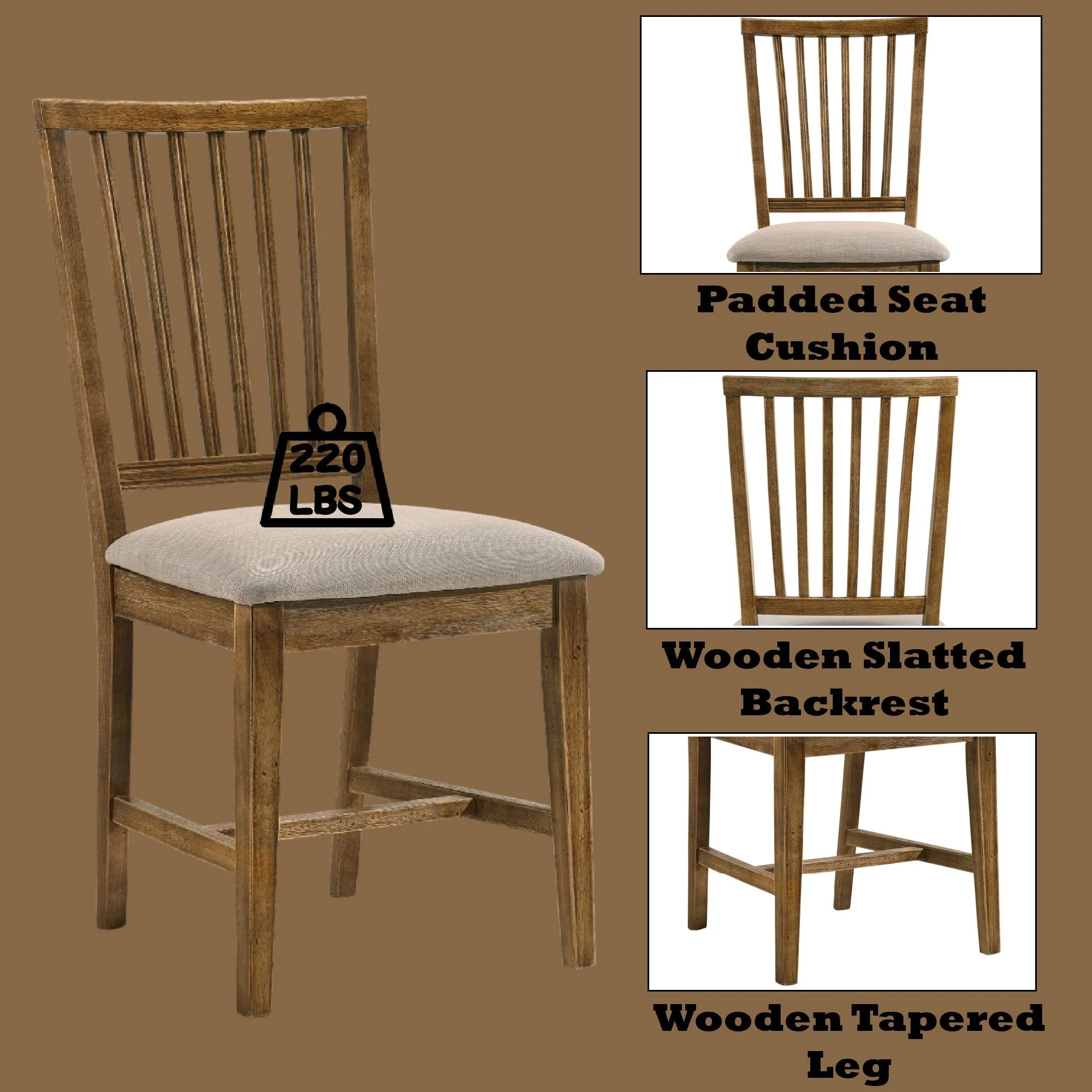 Wallace II - Side Chair (Set of 2) - Oak / Tan - Image 3