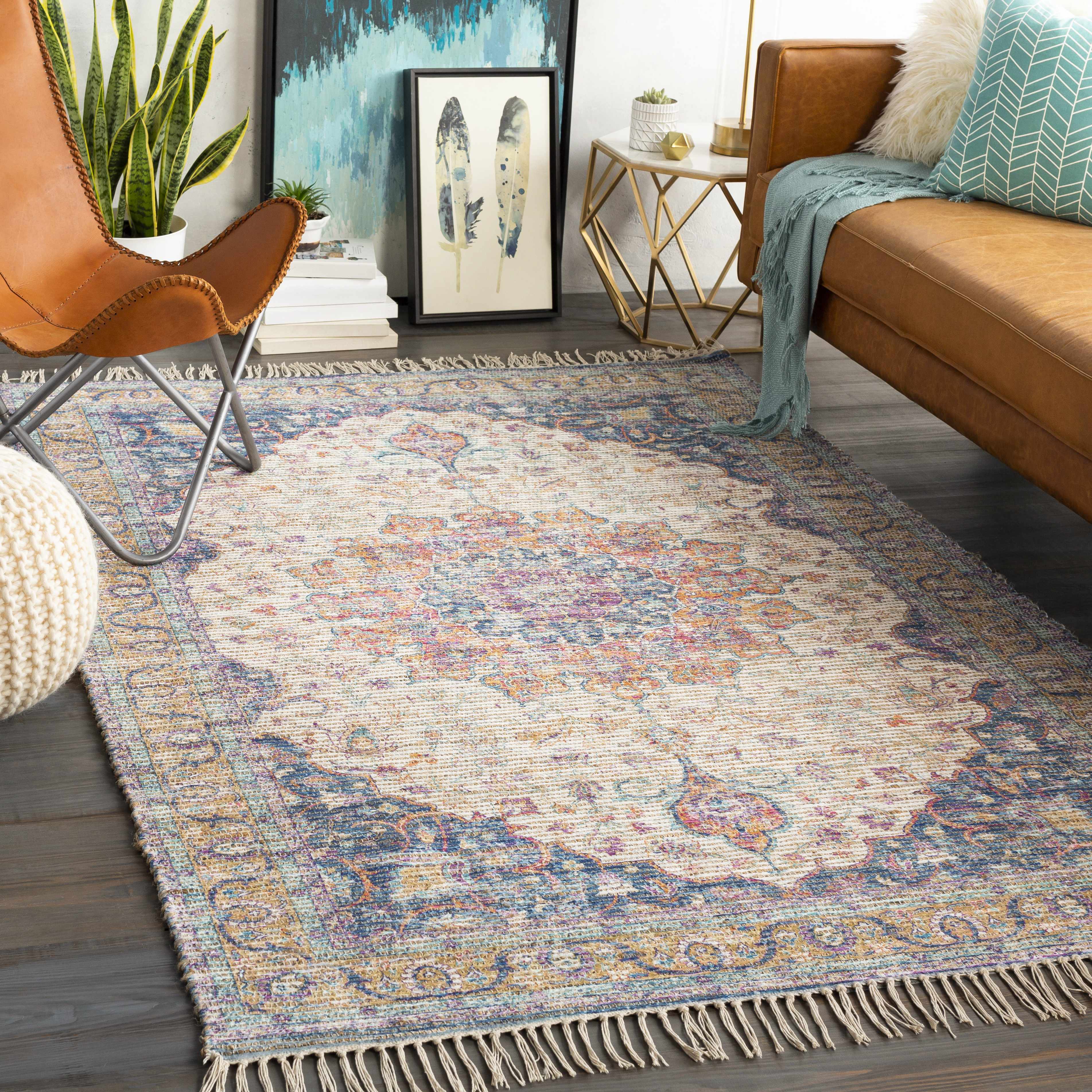 Wallburg Hand Woven Colorful Tassel Rug - Clearance - Image 2