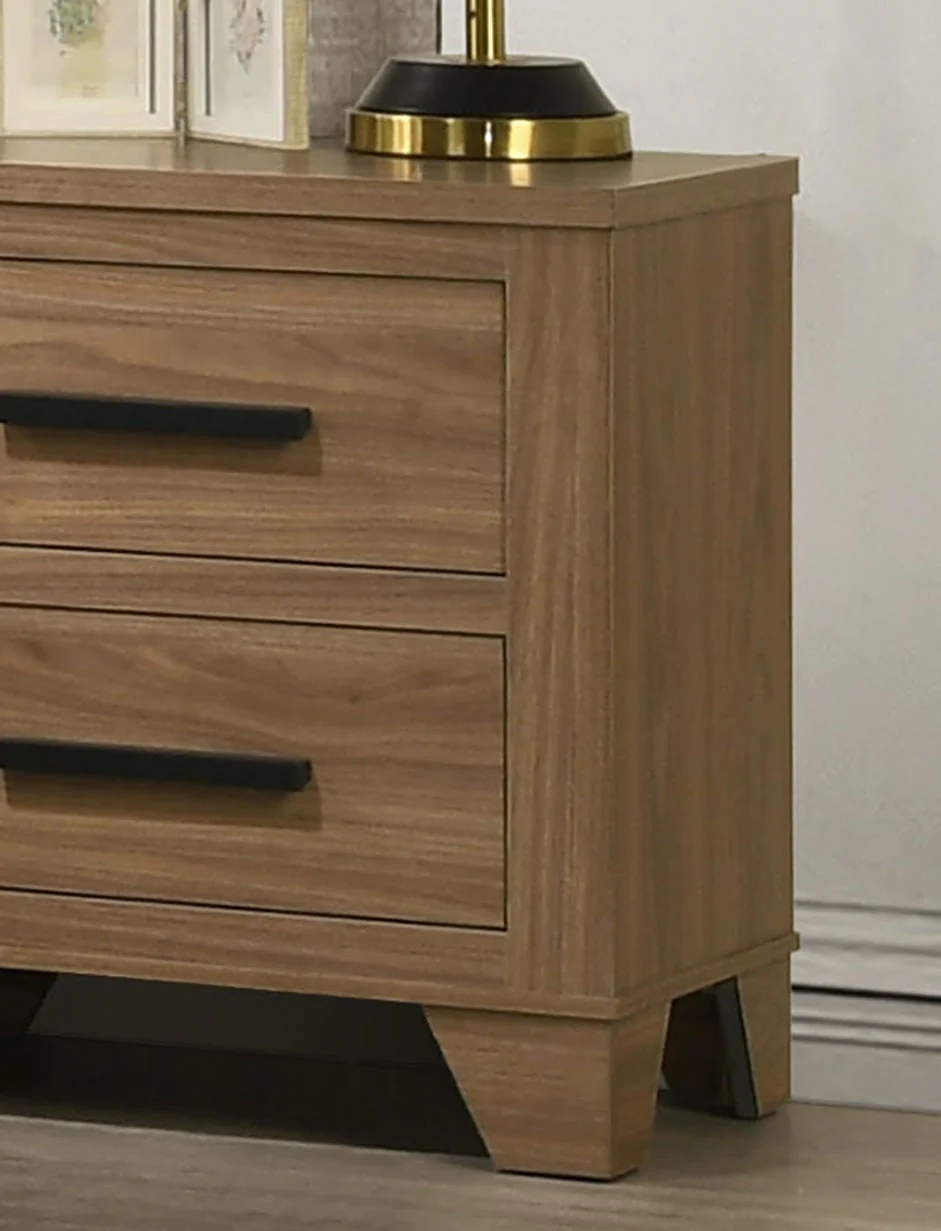 Walnut / Chestnut 3pc Queen Size Bedroom Set with Nightstands - Image 14