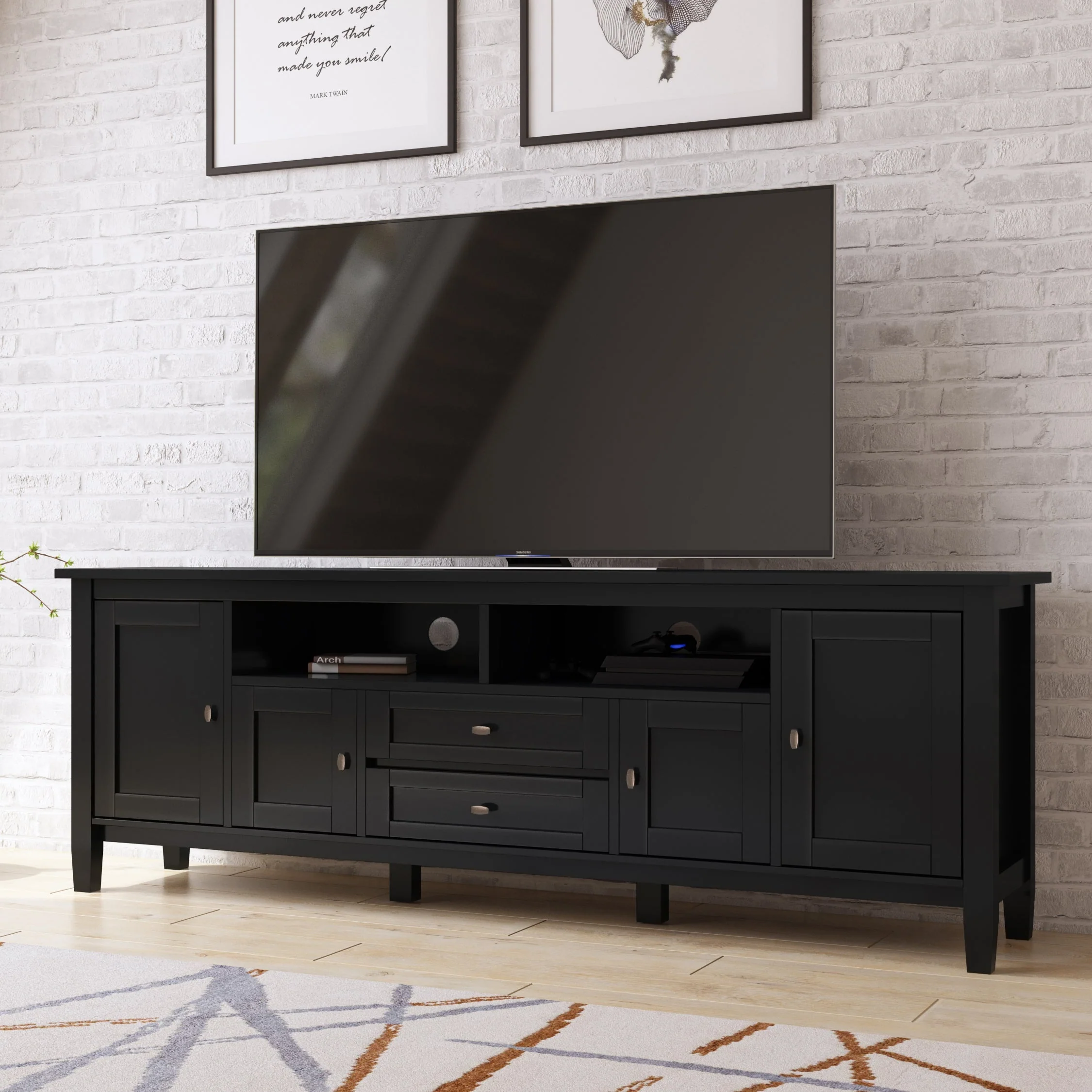 Warm Shaker 72' TV Media Stand - Black - Image 8
