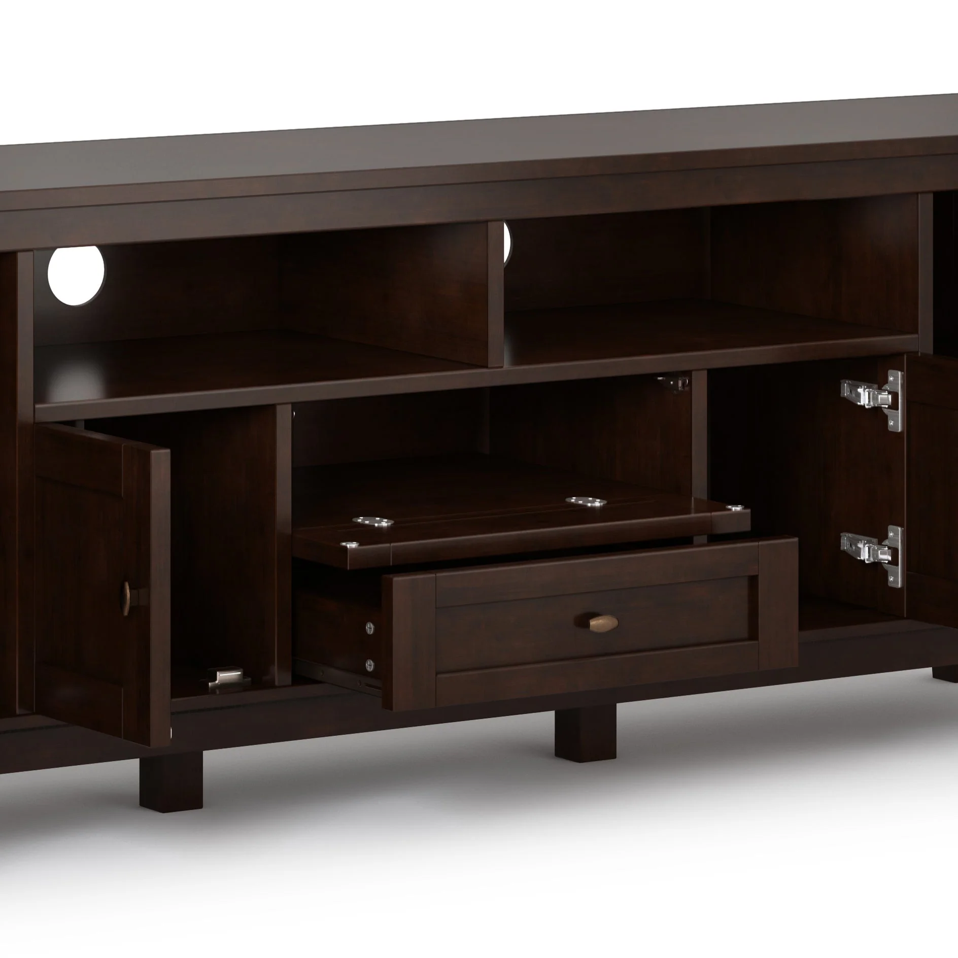 Warm Shaker 72" TV Media Stand - Russet Brown - Image 3