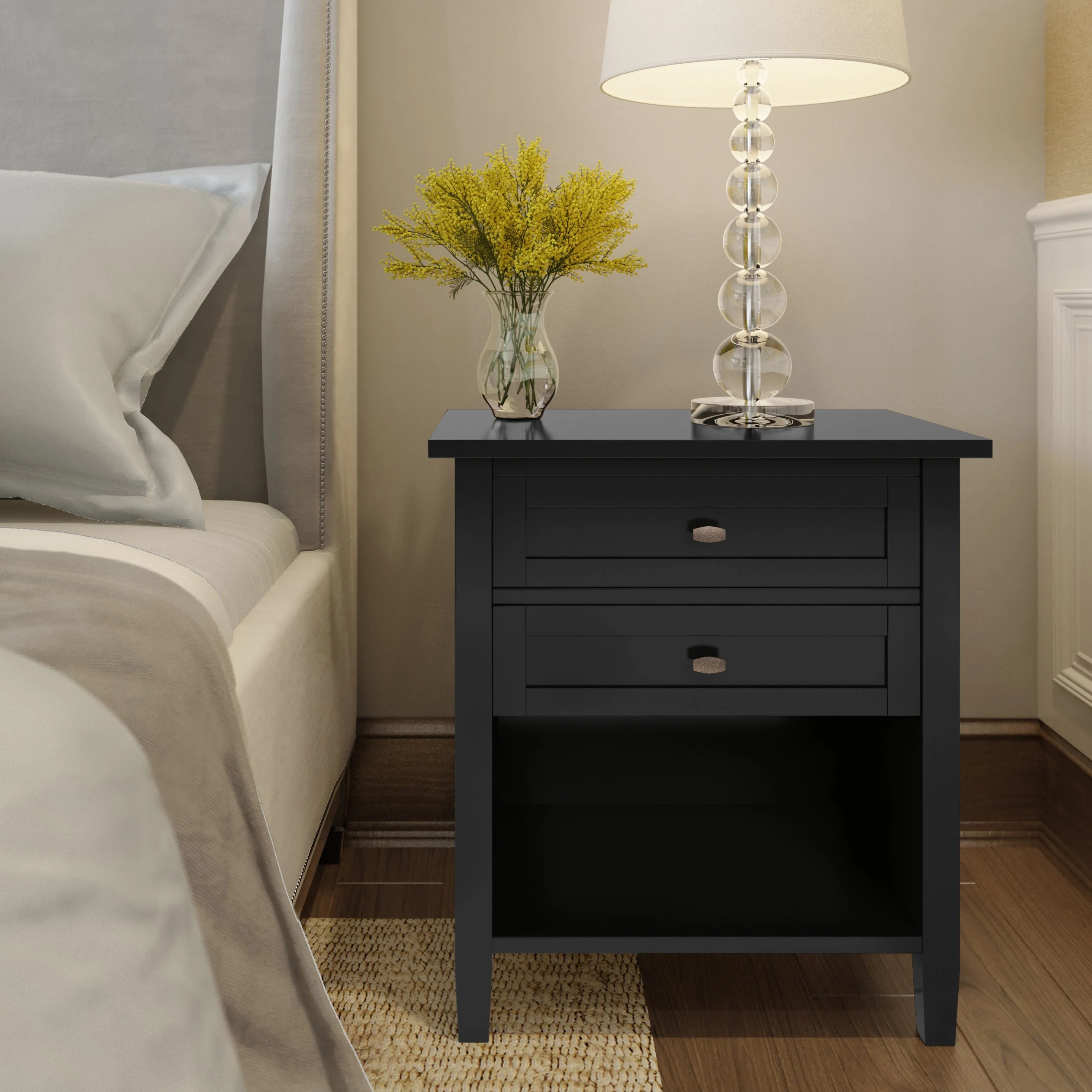 Warm Shaker Bedside Table - Black - Image 7