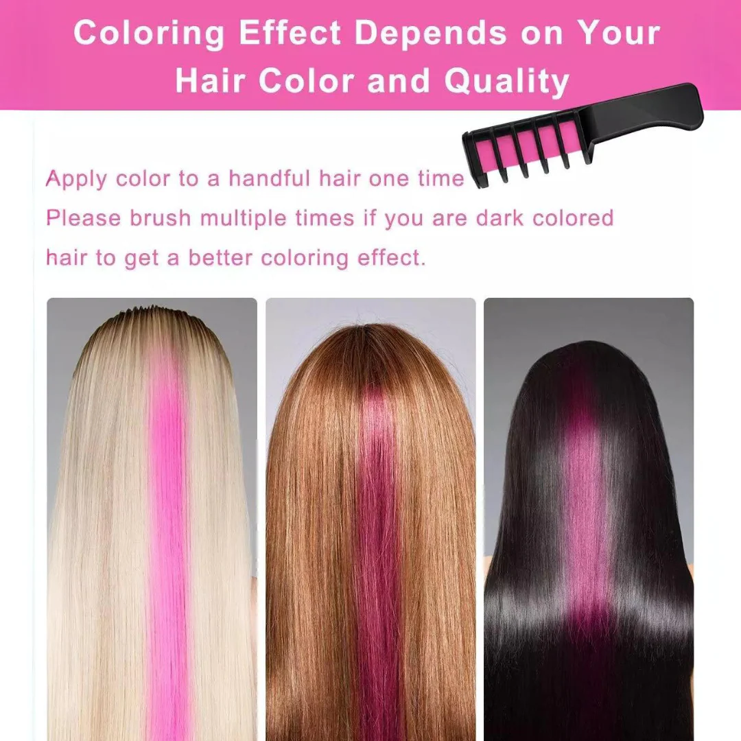 Washable Hair Chalk Comb for Kids Temporary Color Hair Dye Tool - Image 11