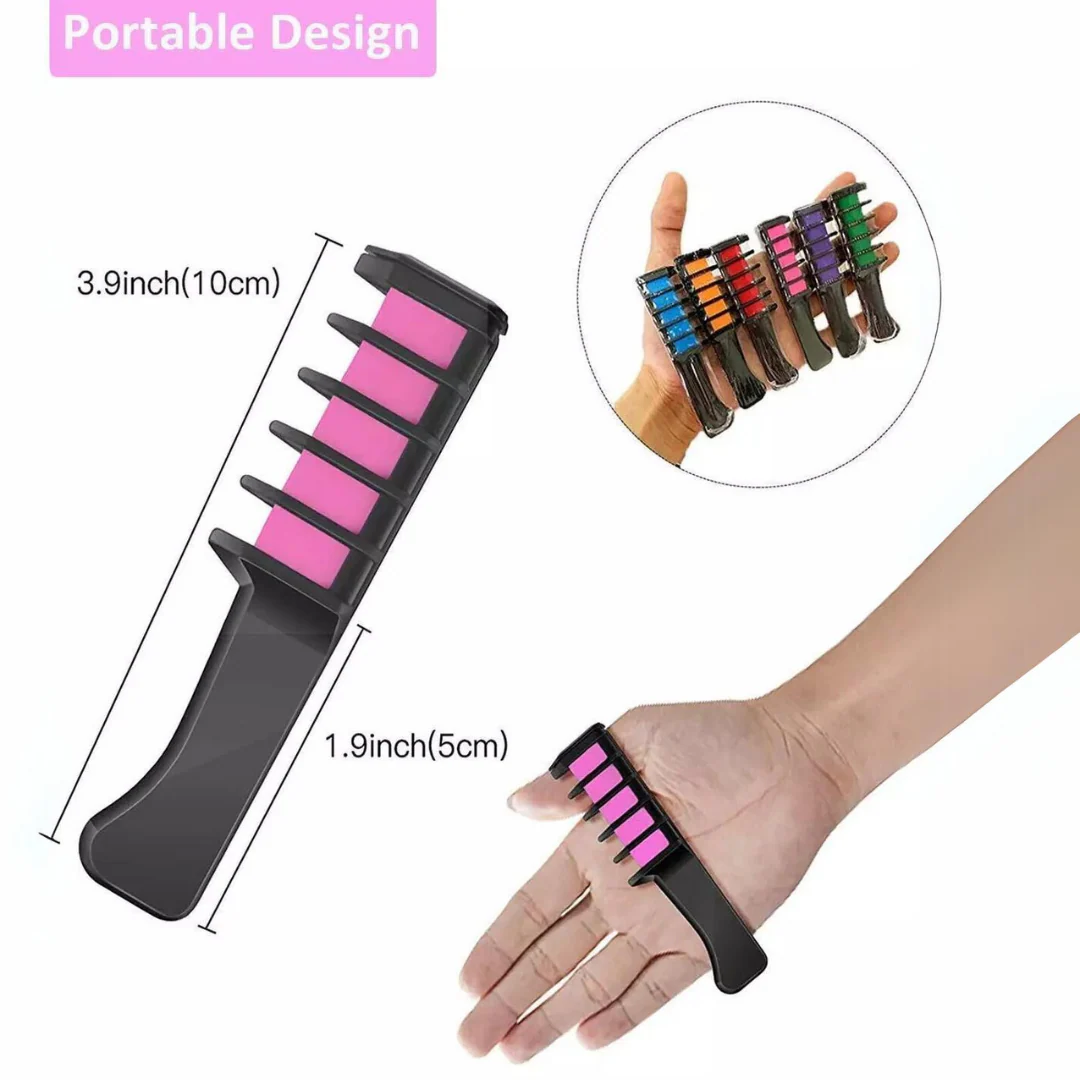 Washable Hair Chalk Comb for Kids Temporary Color Hair Dye Tool - Image 13