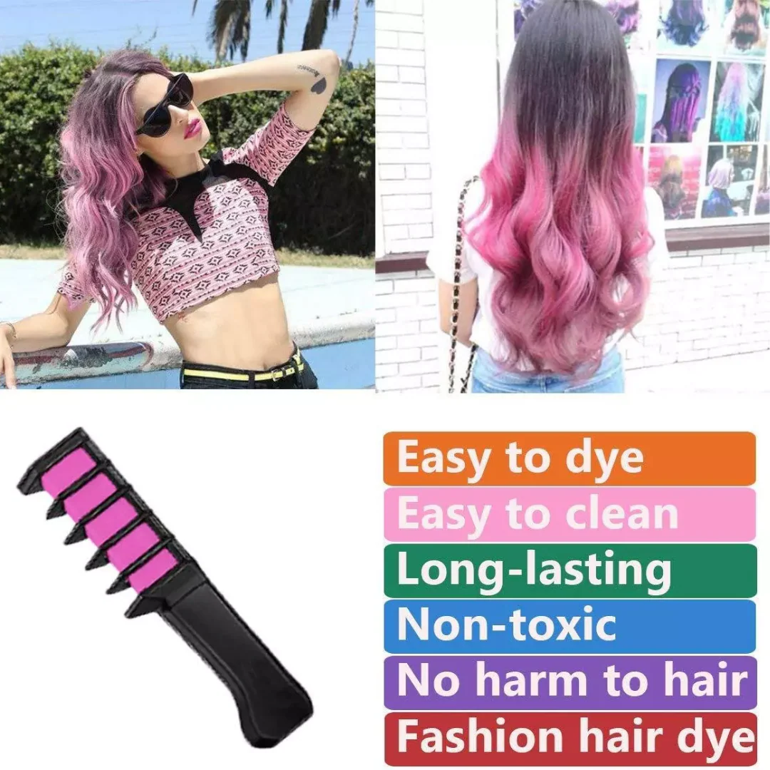 Washable Hair Chalk Comb for Kids Temporary Color Hair Dye Tool - Image 14