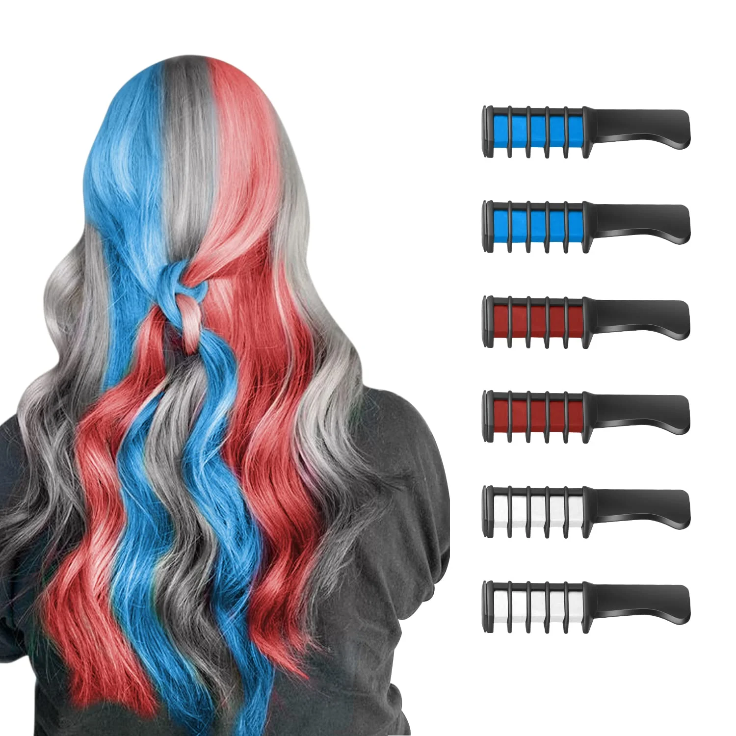 Washable Hair Chalk Comb for Kids Temporary Color Hair Dye Tool - Image 3