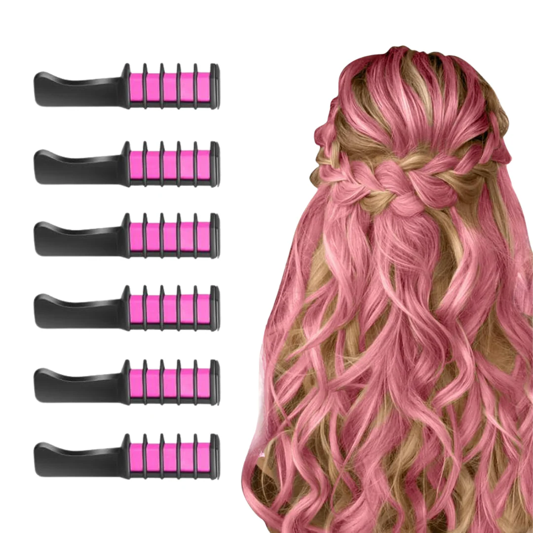 Washable Hair Chalk Comb for Kids Temporary Color Hair Dye Tool - Image 7
