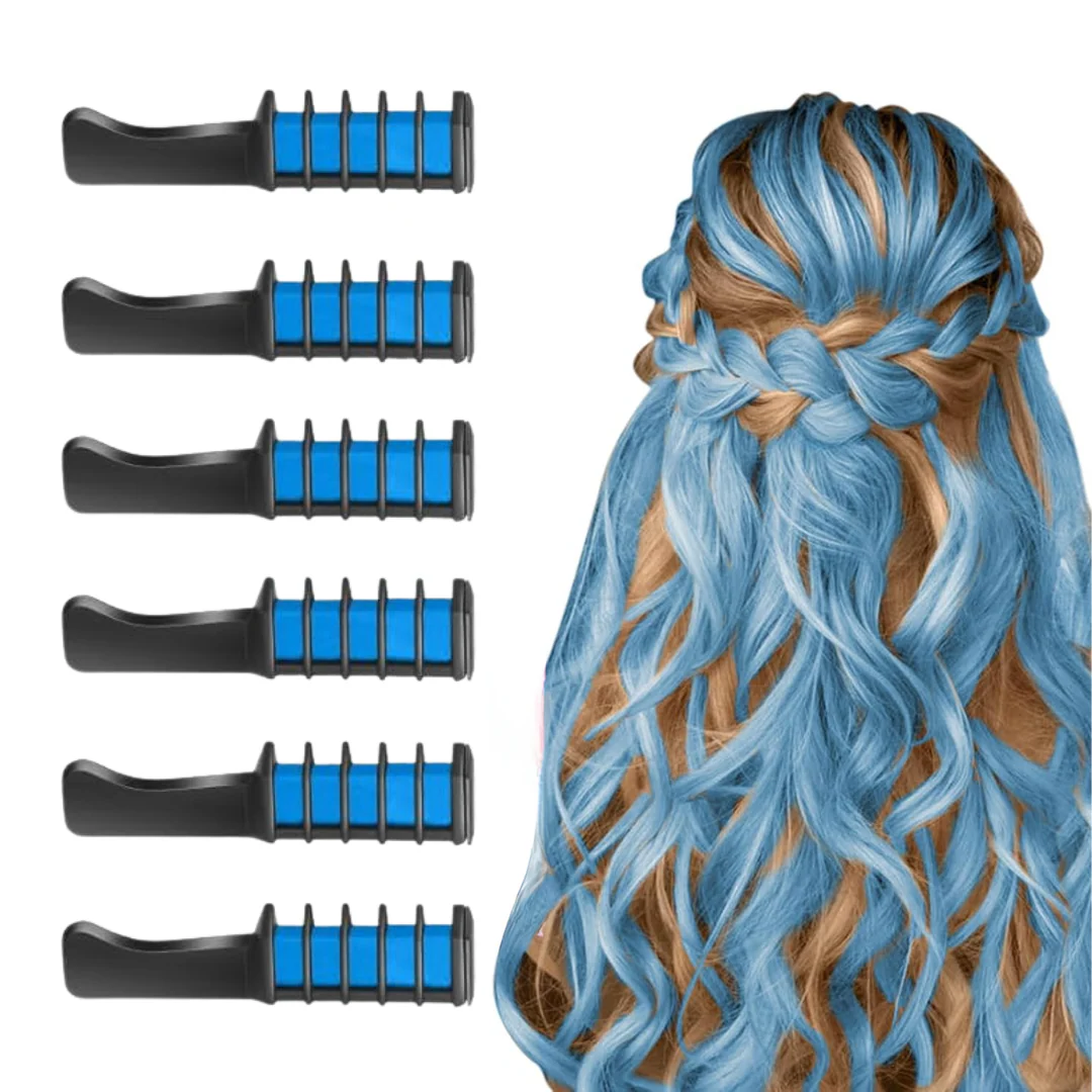Washable Hair Chalk Comb for Kids Temporary Color Hair Dye Tool - Image 9
