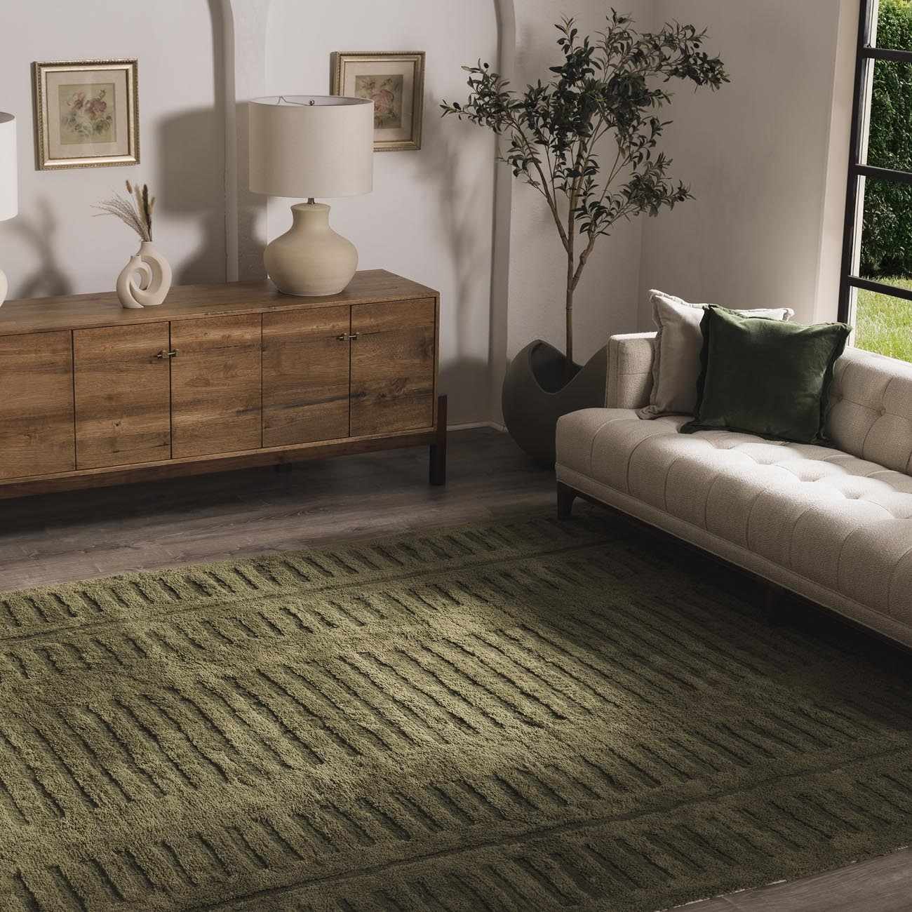 Washable Wool Rug - Green - Image 2