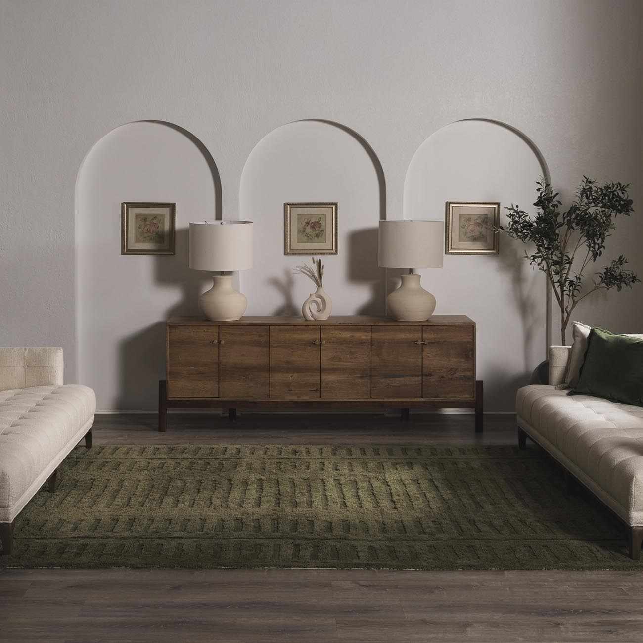 Washable Wool Rug - Green - Image 4