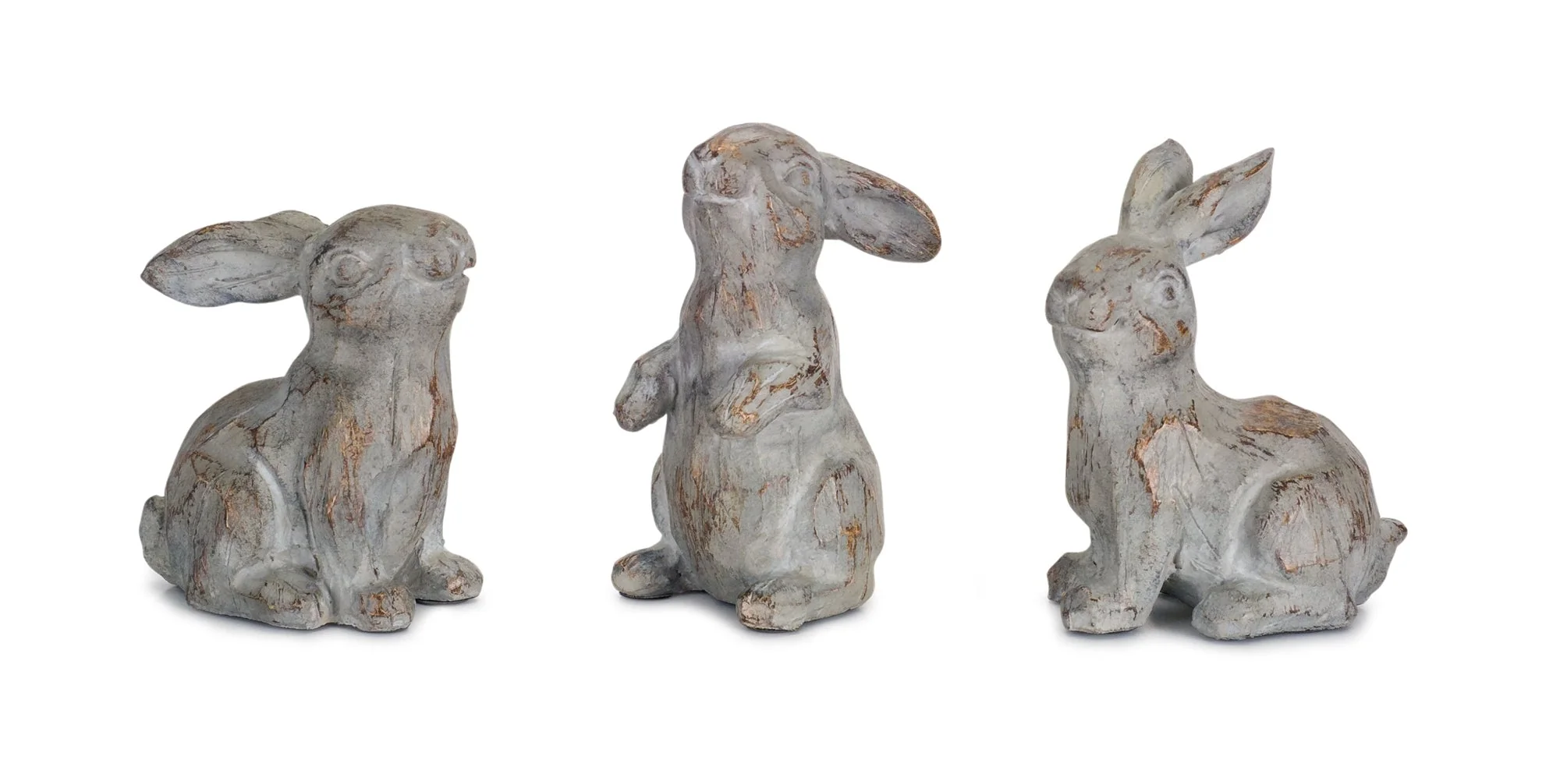 Washed stone garden rabbit figurine (set of 6) - Image 2