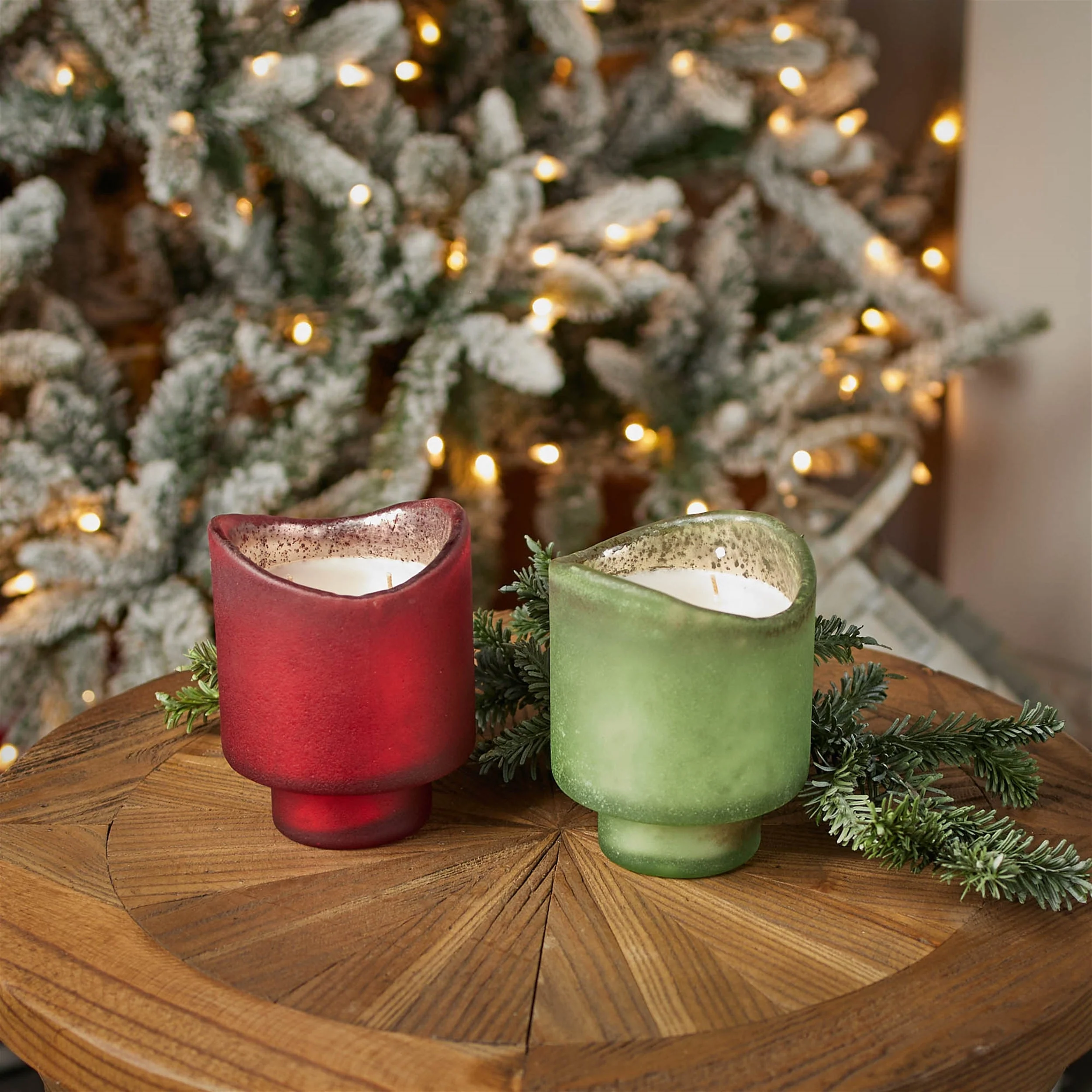 Wassail Scented Soy Candle with Frosted Glass Holder (Set of 2) - Image 2