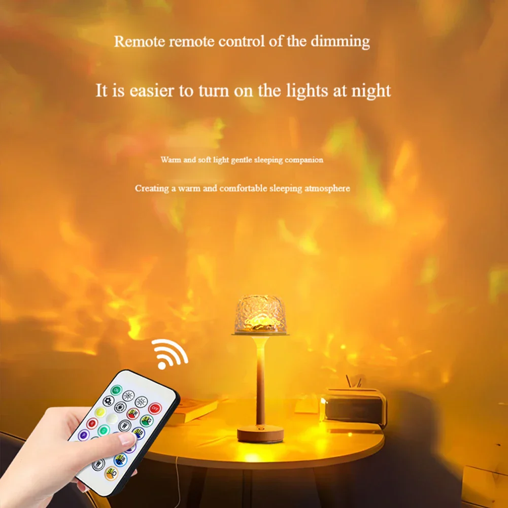 Water Ripple Lamp RGB Ocean Wave Projector 16-Color Desk Night Light for Bedroom - Image 2