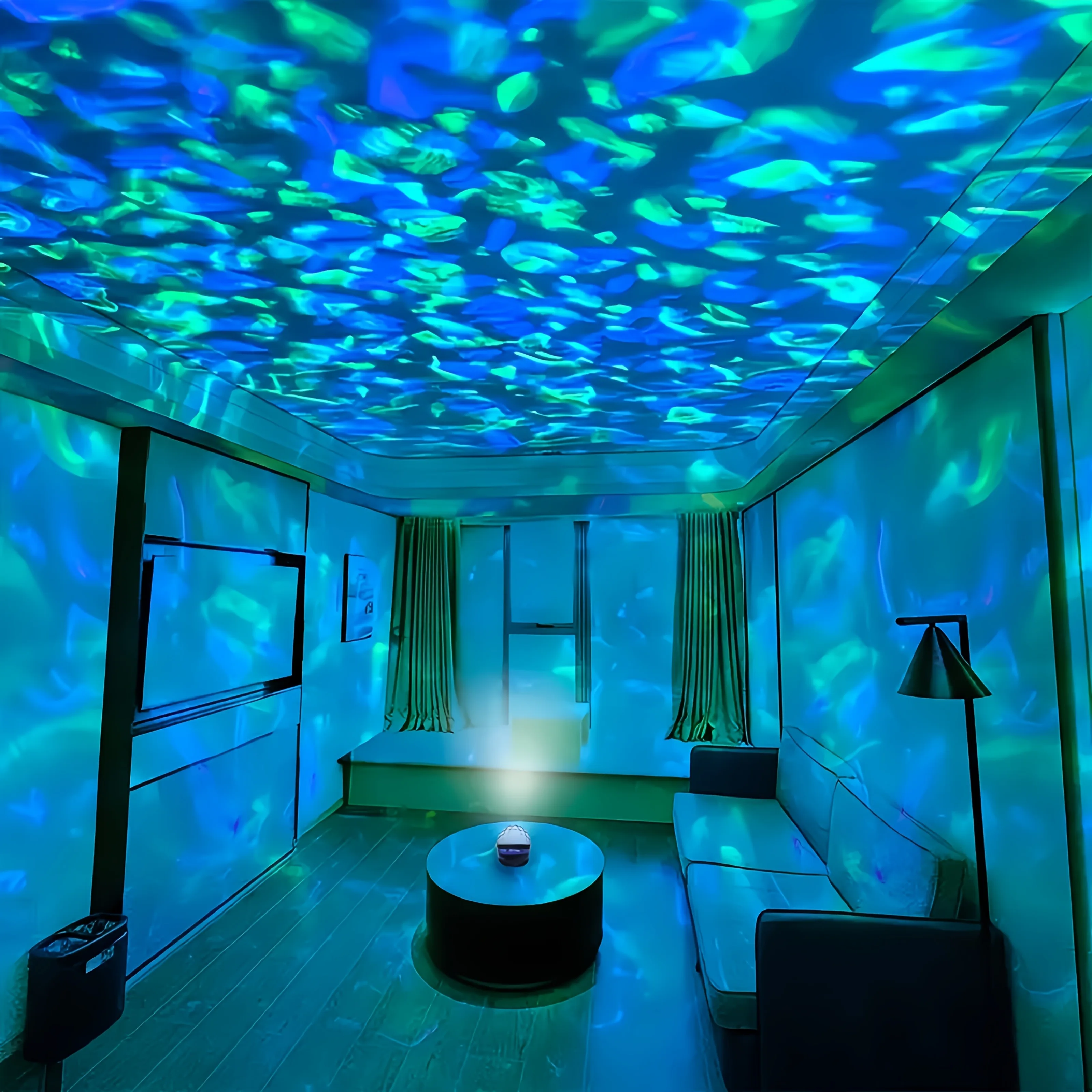 Water Ripple LED Projector Light RGB USB Remote Night Light for Bedroom Decor - Image 2